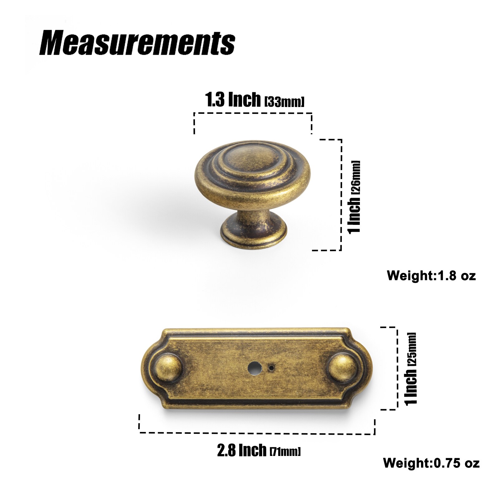 Miaokesen 9081GT-DK-DP-C Cabinet-Knobs - View #2