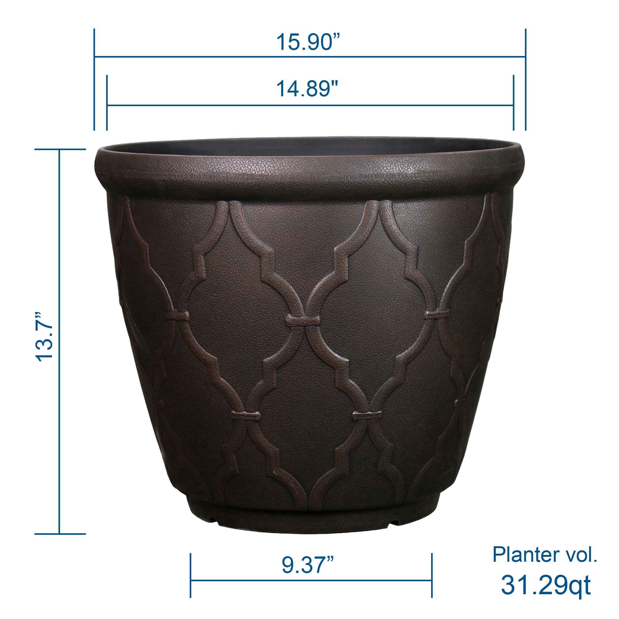 Style Selections 14.89-in W x 13.7-in H Bronze Resin Contemporary ...