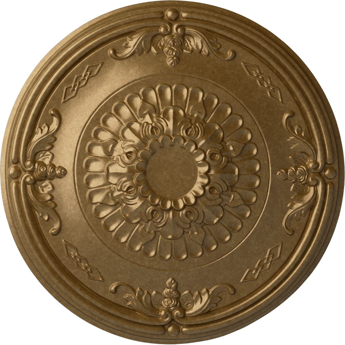 Ekena Millwork CM27ATPAS Athens 26.25-in W x 26.25-in L Painted Pale Gold Polyurethane Whole Ceiling Medallion