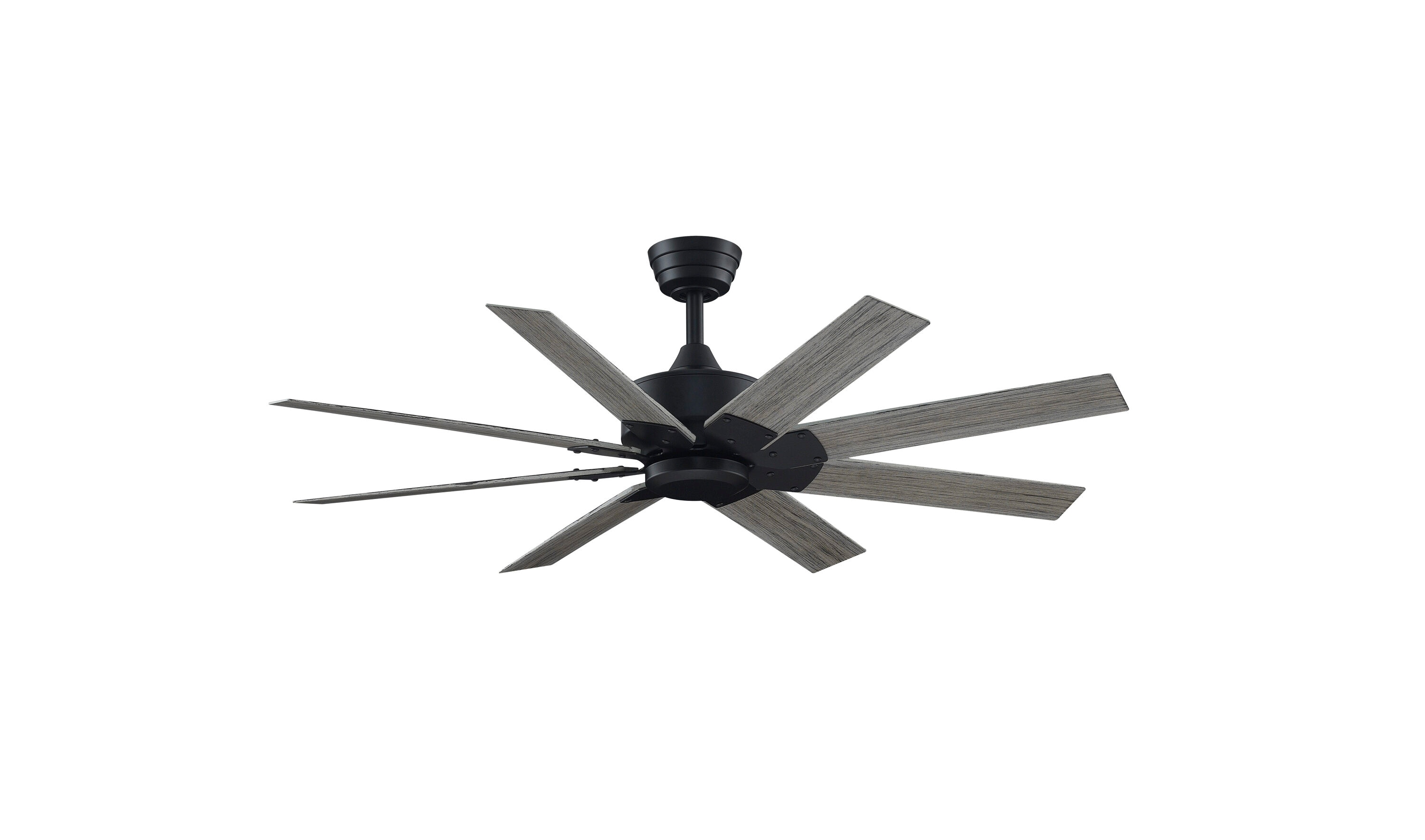 Levon Custom 52-in Black Indoor/Outdoor Smart Ceiling Fan with Remote (8-Blade) | - Fanimation FPD7912BBL-52WE