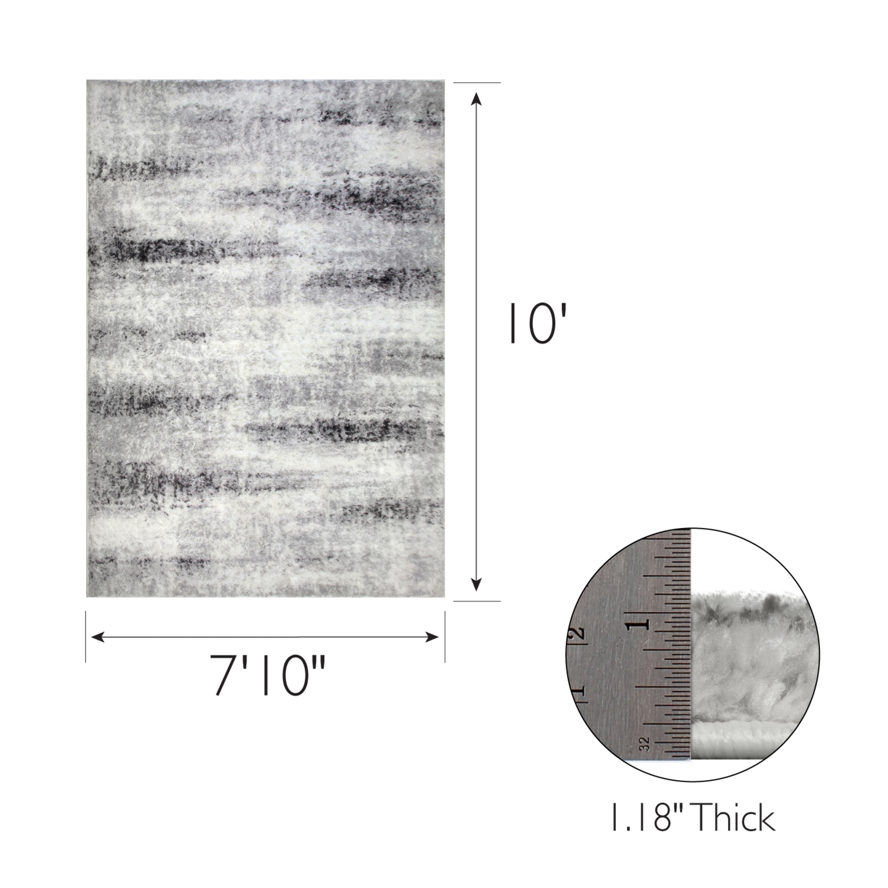 Leick Home Soft 8 x 10 Frieze Gray Indoor Abstract Area Rug in the Rugs ...