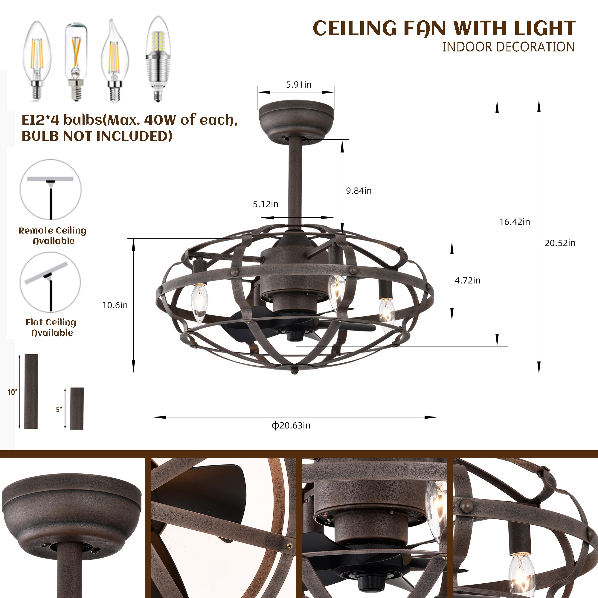 Sunrinx MG37-1-CF-17 Ceiling-Fans - View #3