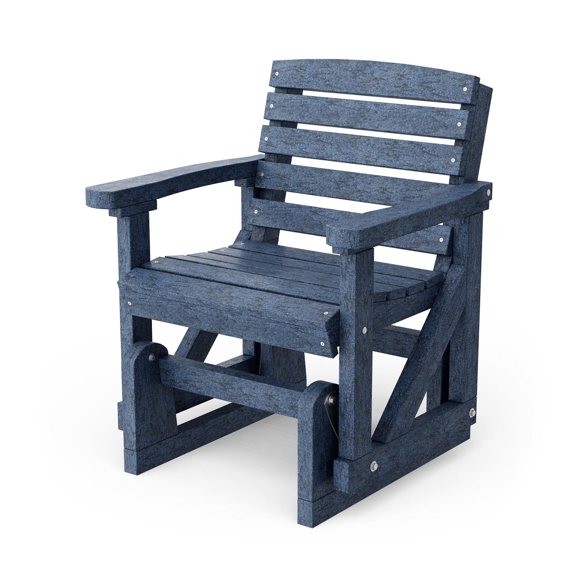 Wildridge LCC-206-PB Classic 1 -person Patriot Blue HDPE Outdoor Glider