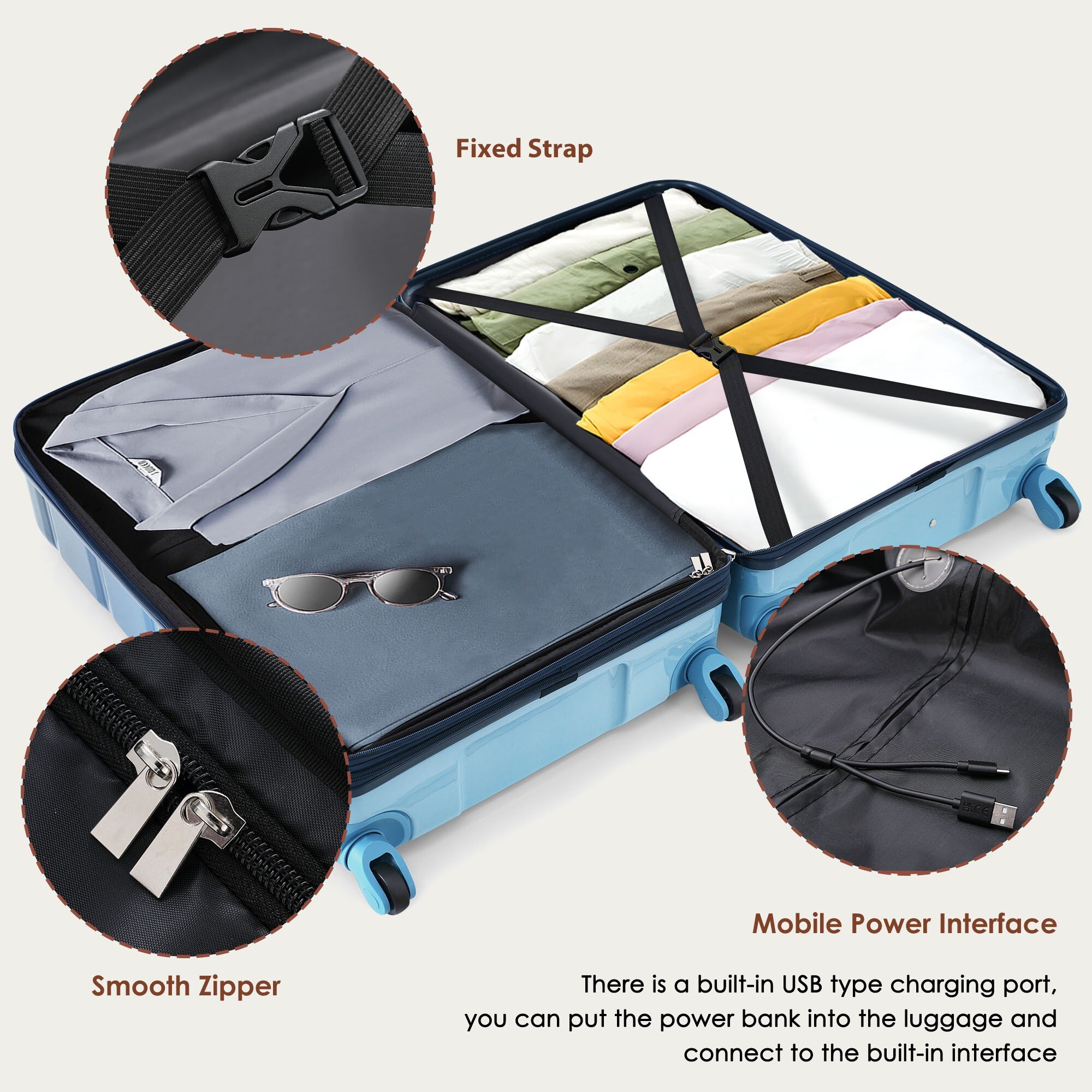 HyperDrop Cart ZW-N726P461951N Luggage-And-Luggage-Sets - View #4