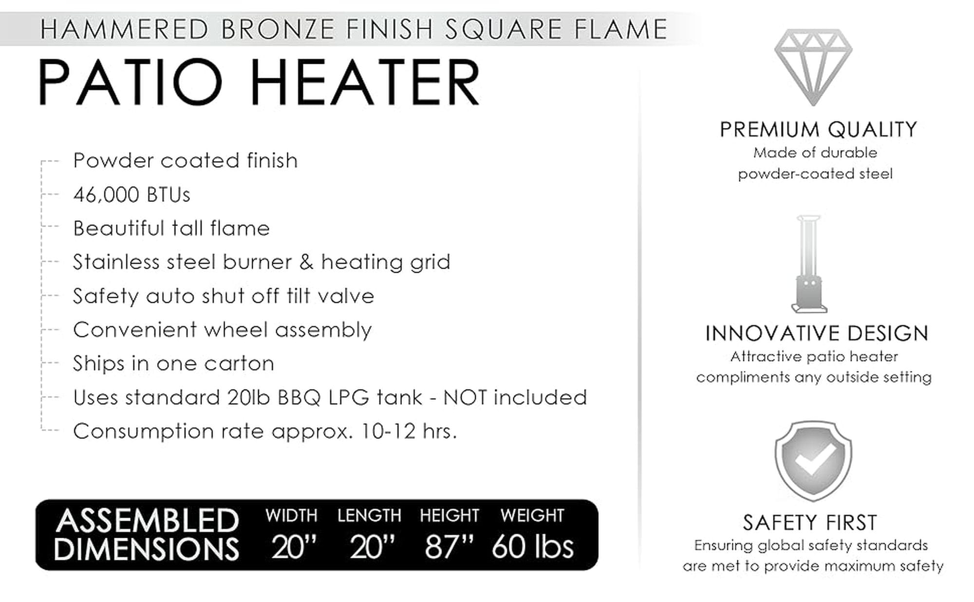 Fire Sense 62224 Outdoor-Gas-Patio-Heaters - View #13