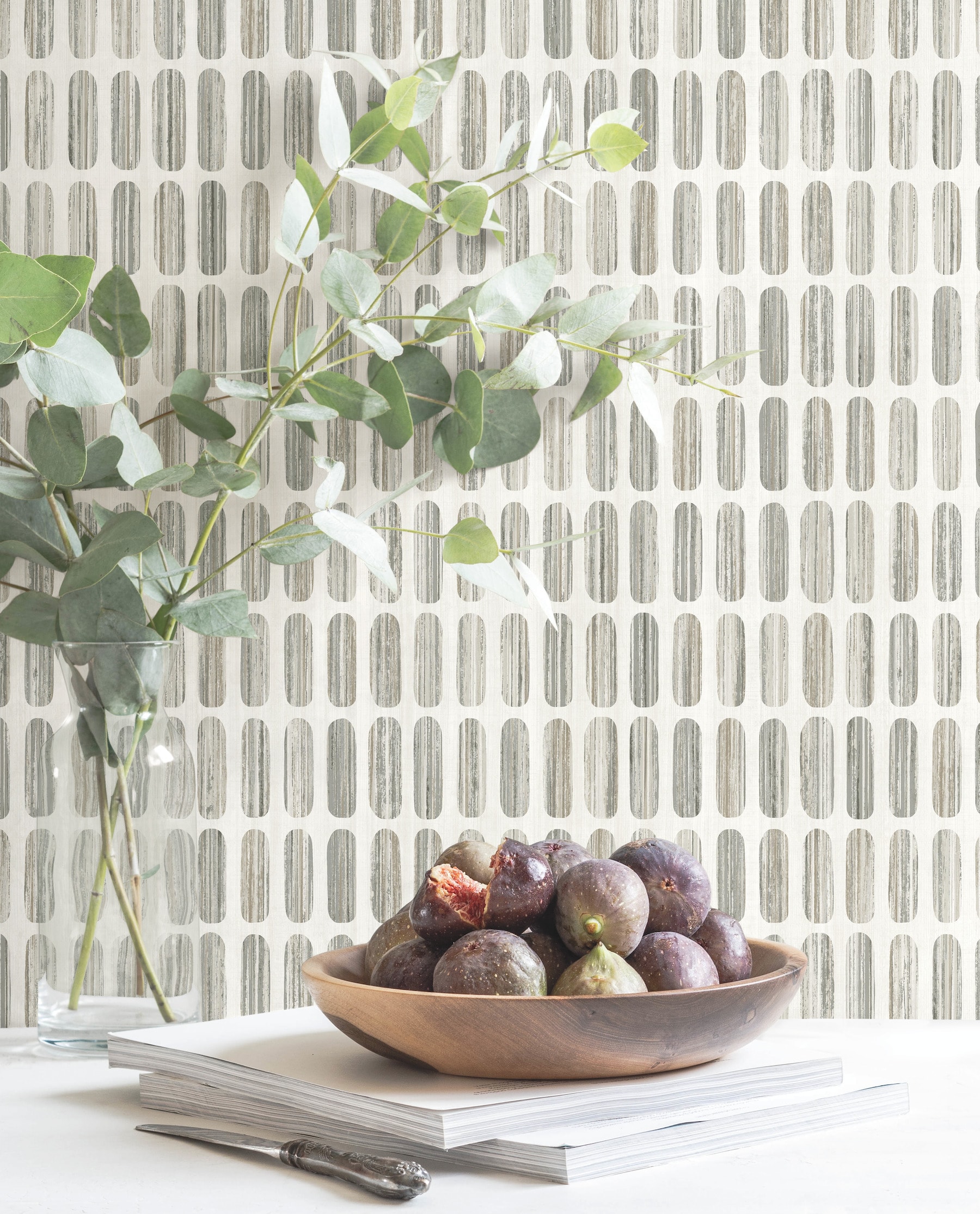 York Wallcoverings MN1941 Mediterranean 56.4-Sq. Feet Gray Non-woven Novelty Prepasted Water Activated Paste Wallpaper