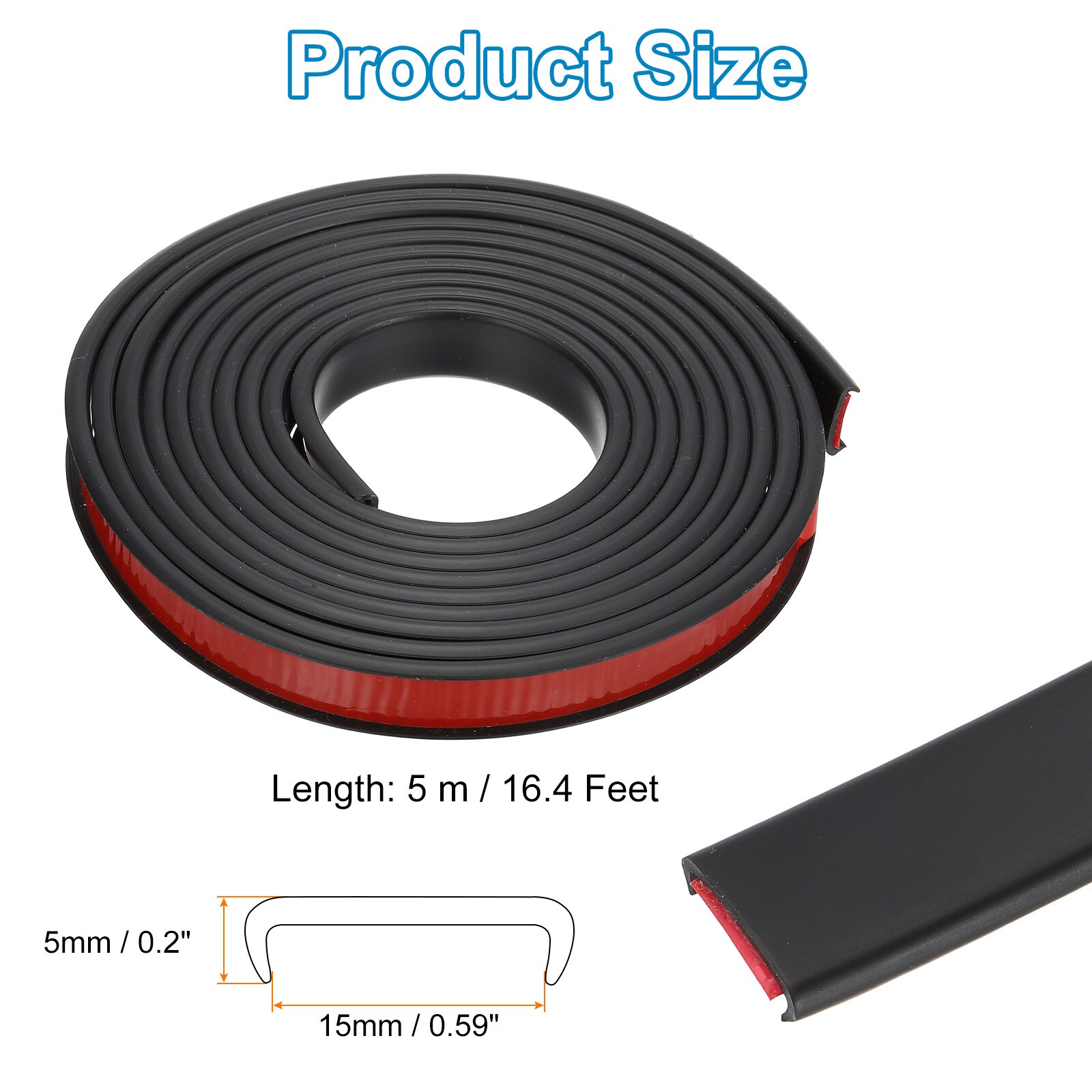 PATIKIL TPE U-Shape Edge Banding 9/16 Inch x 16.4ft Self Adhesive ...