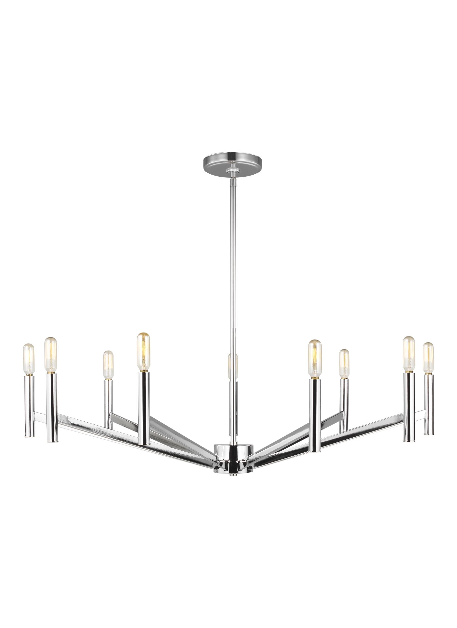 Vector 9-Light Chrome Candle Chandelier