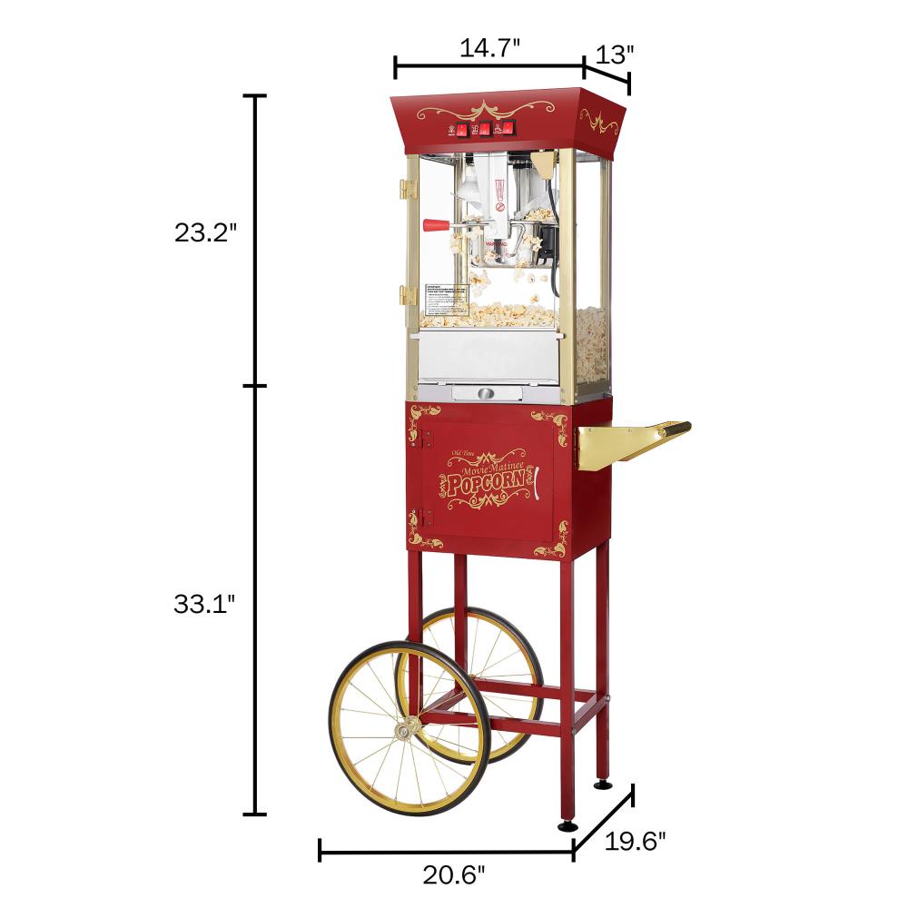 4 8 Ounce 6097 Great Northern Popcorn Red Foundation Popcorn Popper Machine Cart 