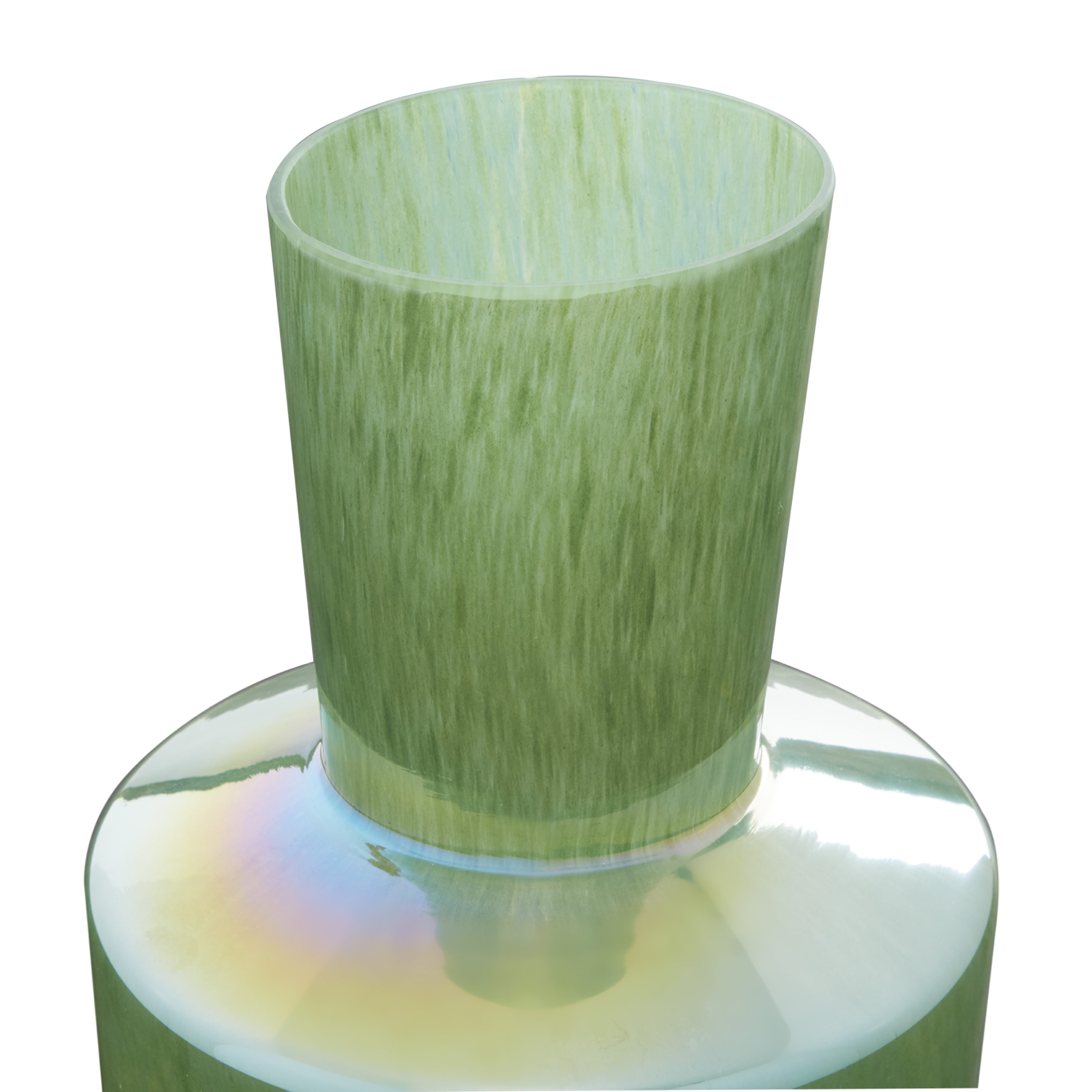 12'' Green Glass Abstract Table Vase