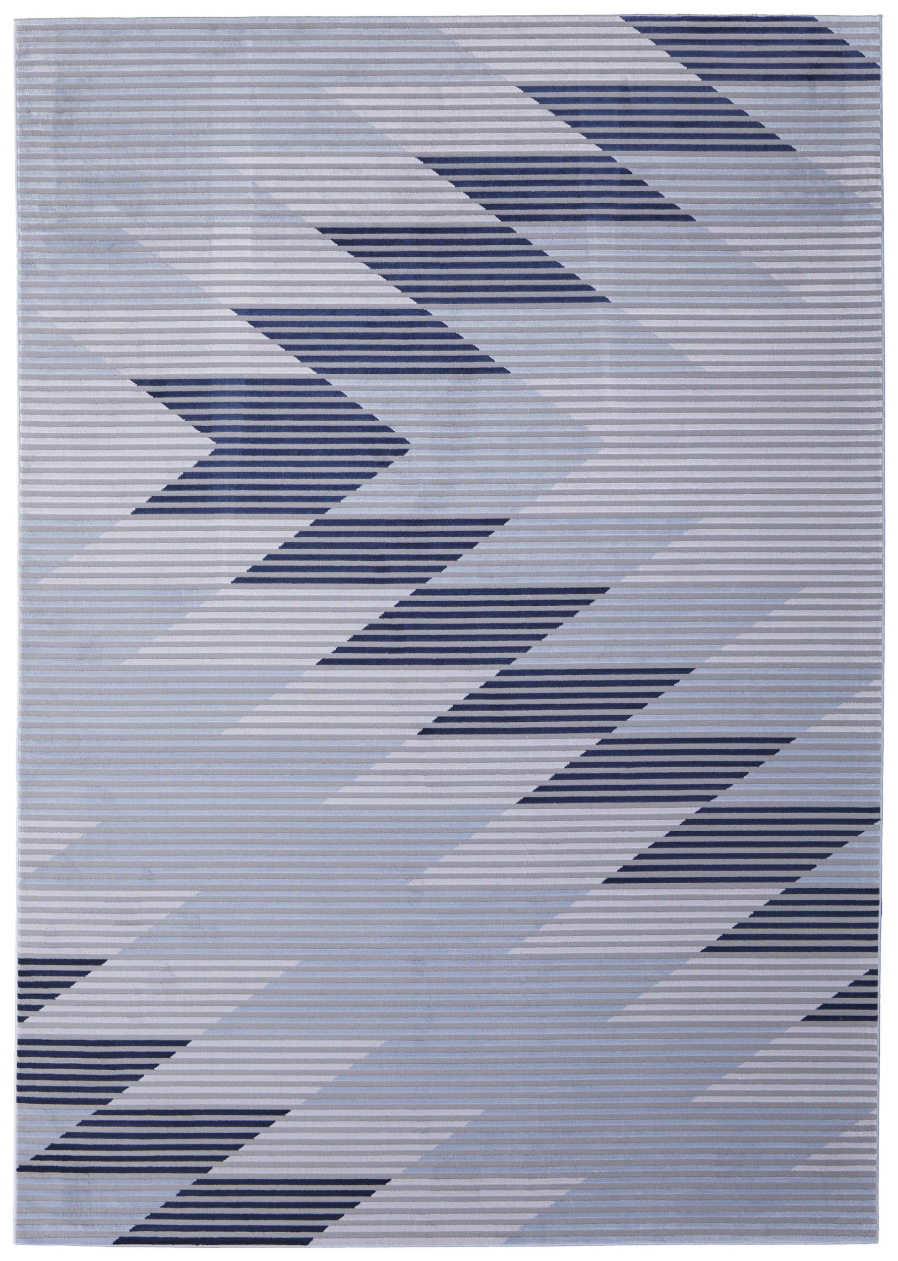 Room Envy 788R3830GRYLBLF05 6 x 9 (ft) Loomed Polypropylene Blue/Gray/White Rectangular Indoor Geometric Area rug