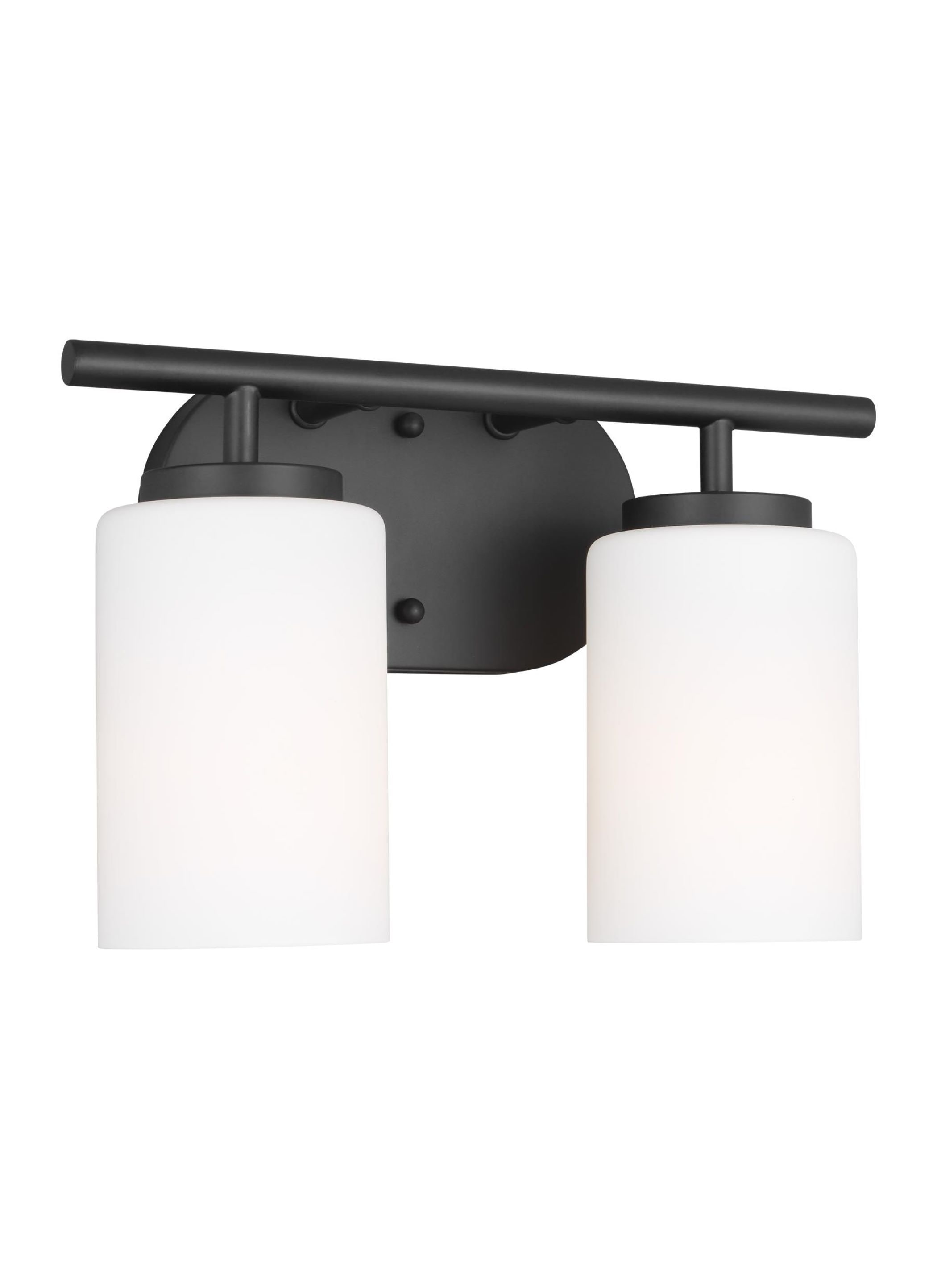 Midnight Black Bronze 2-Light Vanity Fixture with Opal Glass