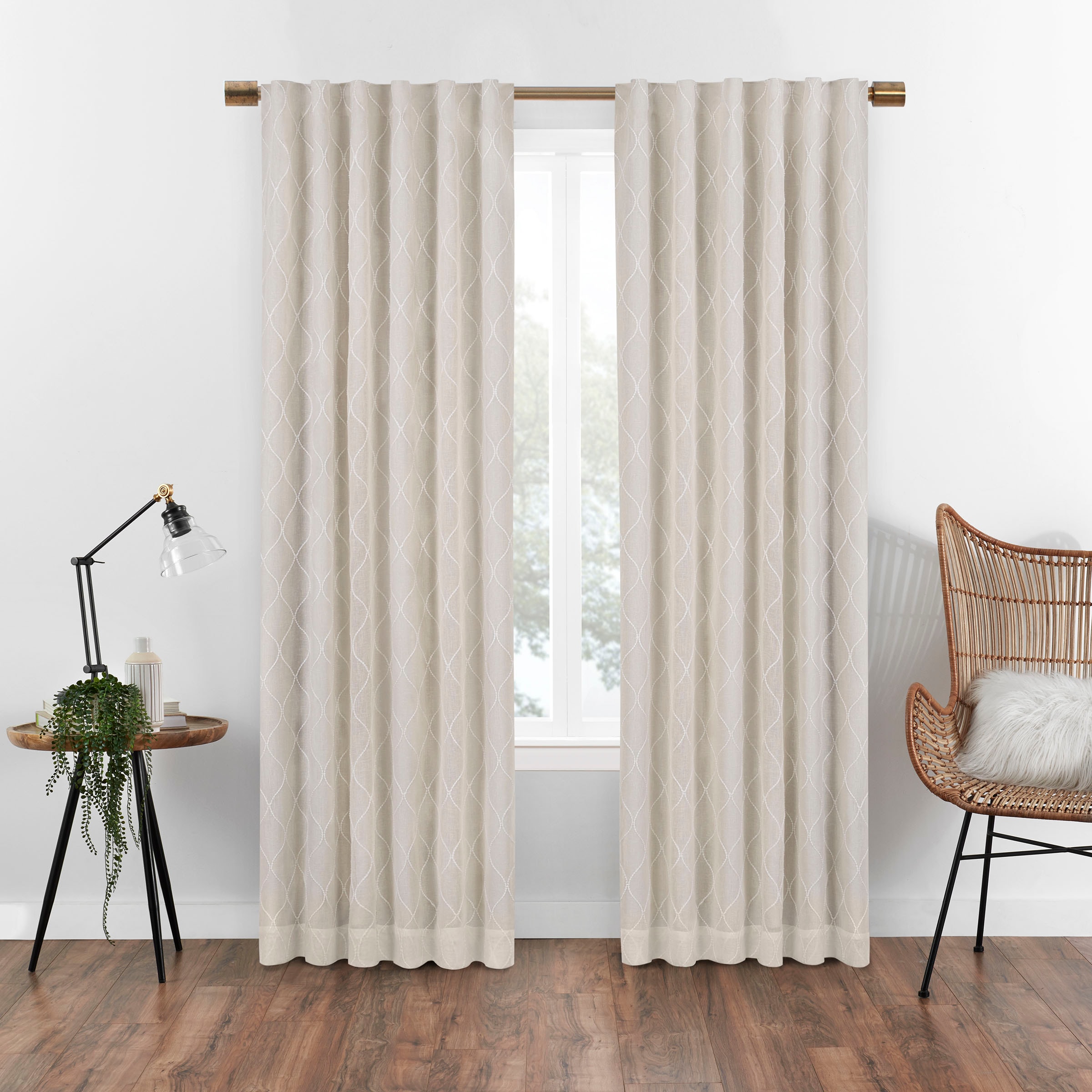 Eclipse FZE003CB4LIN 108-Inches Linen Blackout Standard lined Rod pocket Single curtain panel