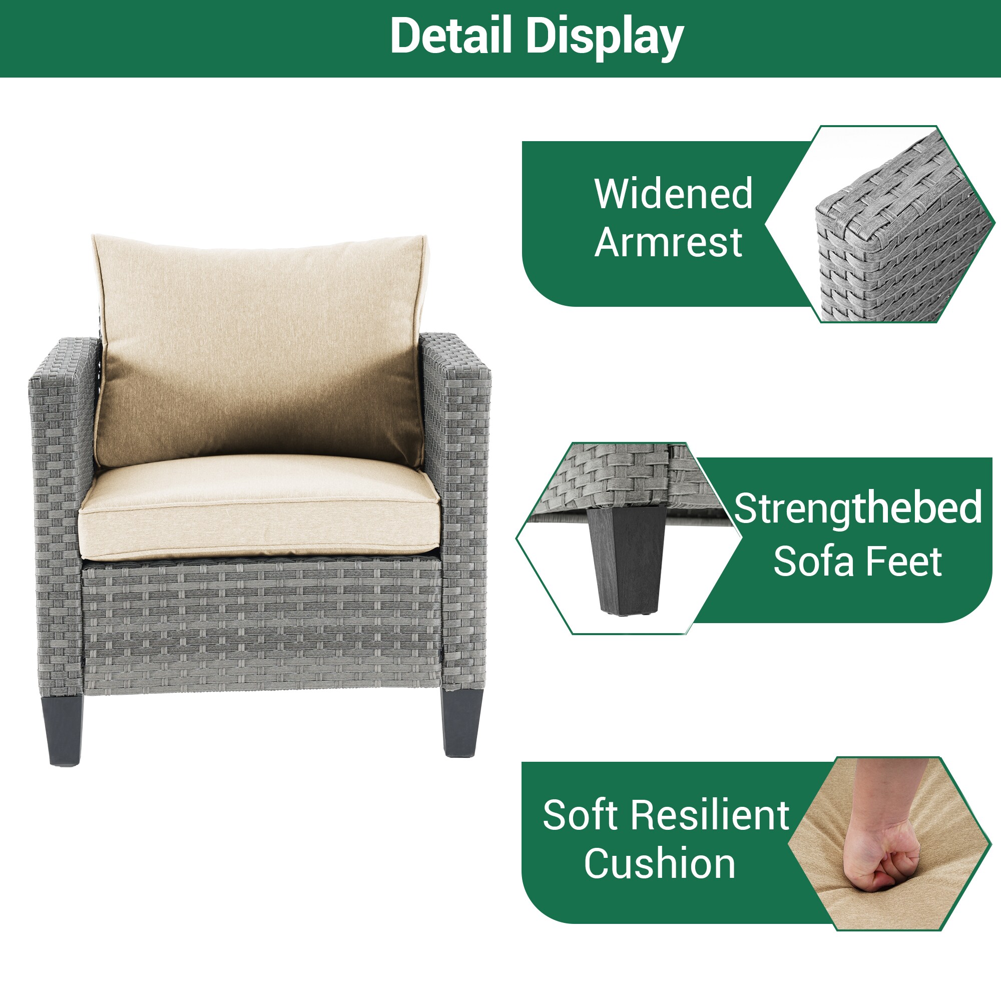 Sonkuki SD-GY615BG-C3 Patio-Conversation-Sets - View #8