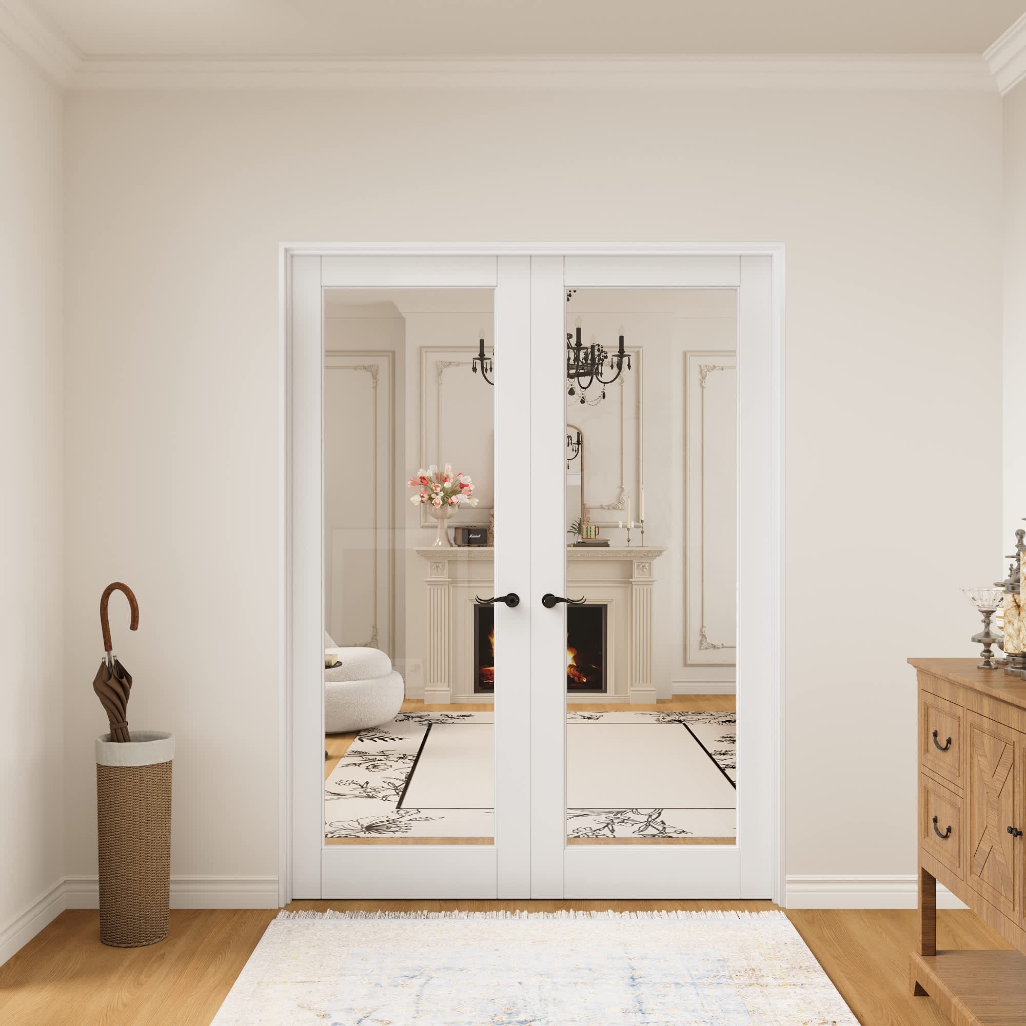 Ark Design 1-Lite Solid Core MDF Tempered Clear Glass and Manufacture ...
