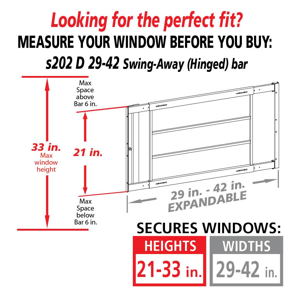 Mr. Goodbar D 29-in x 21-in White Steel Adjustable Window Security Bar S202 D 29-42 Sansujyuku sansujyuku.com