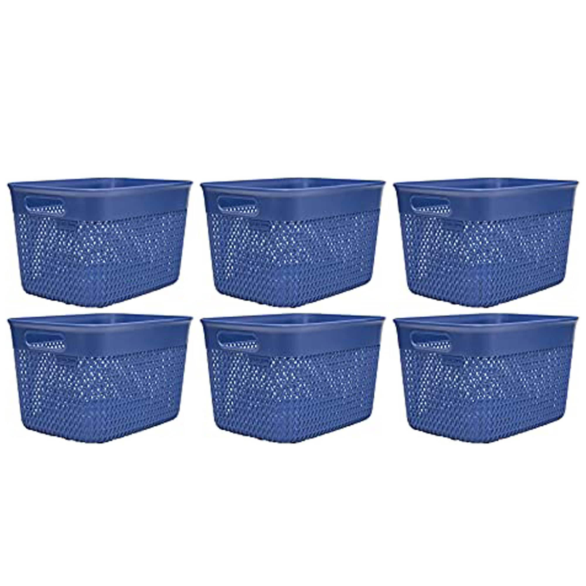 Life Story 309469 6 -Pack ( 10.5-in W x 9.5-in H x 14-in D ) Blue Plastic Basket