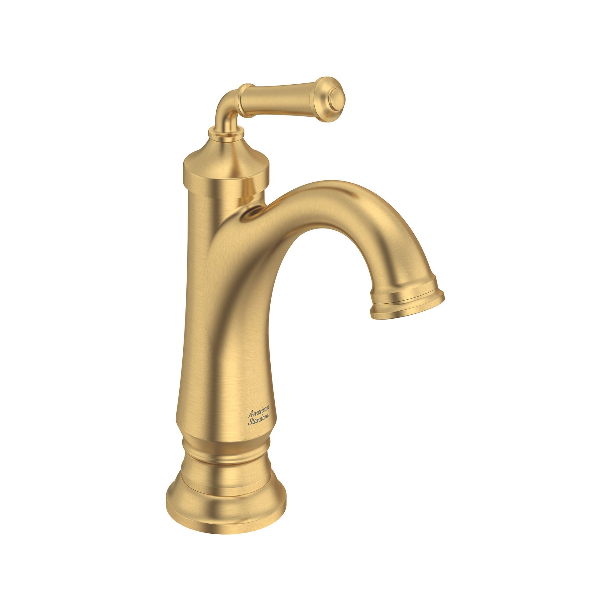 American Standard 7052107.GN0 Delancey Brushed Cool Sunrise Single hole 1-handle Mid-arc Residential Handle Bathroom Sink Faucet with Drain with Deck Plate