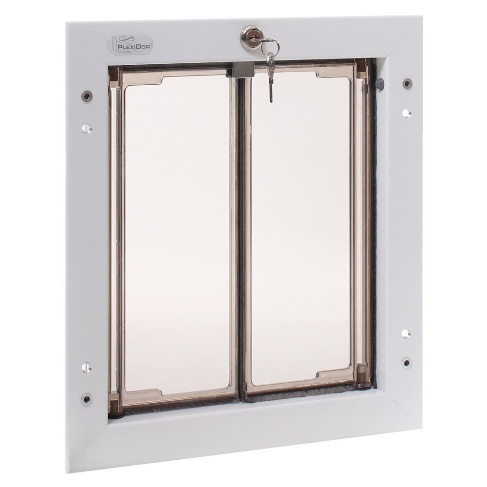 PlexiDor PD DOOR MD WH 14-3/8-in x 17-3/8-in White Aluminum Medium Dog Door for Entry door