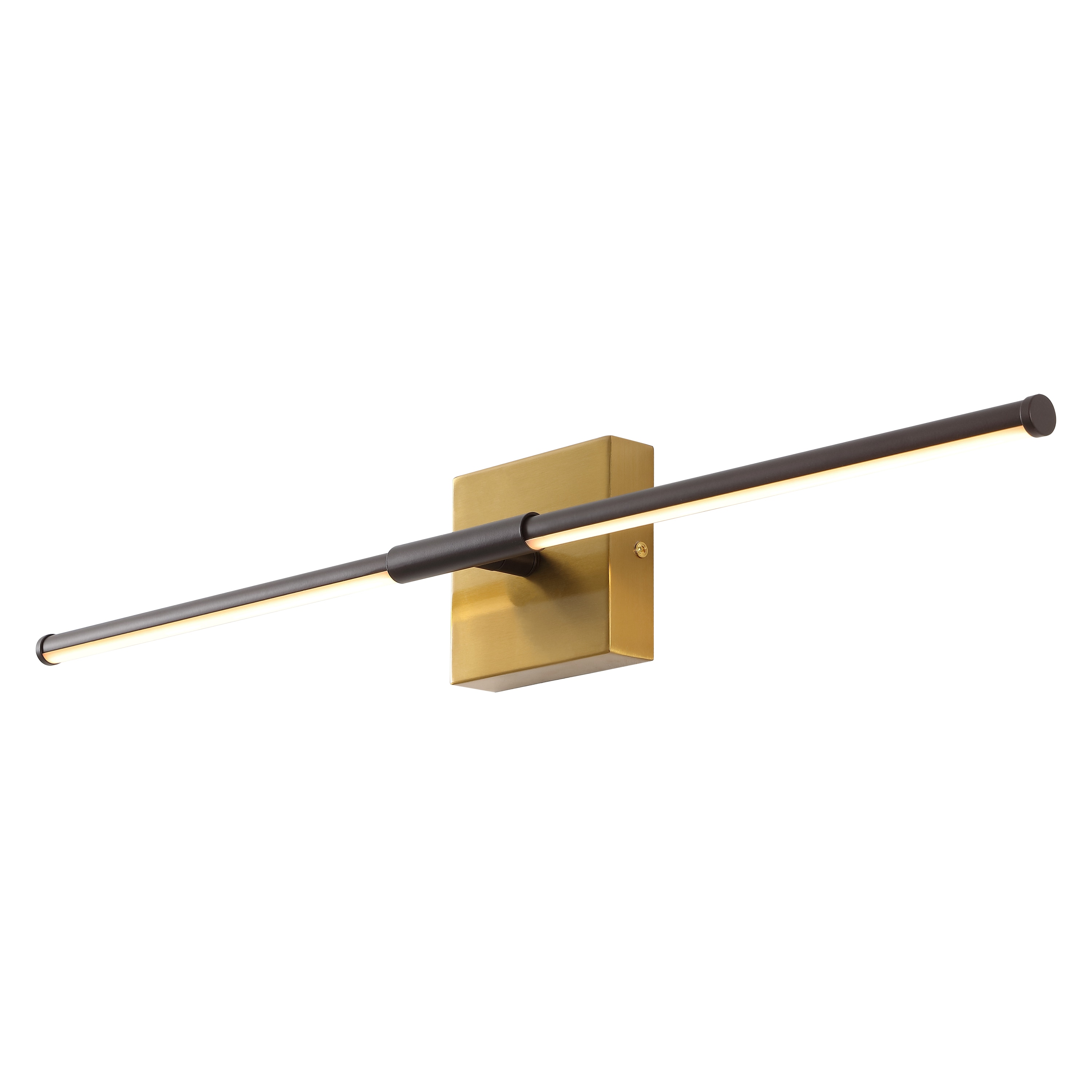 JONATHAN  Y McKenna 28" Modern Minimalist Adjustable Dimmable Integrated LED Metal Wall Sconce, Oil Rubbed Bronze/Brass Gold
