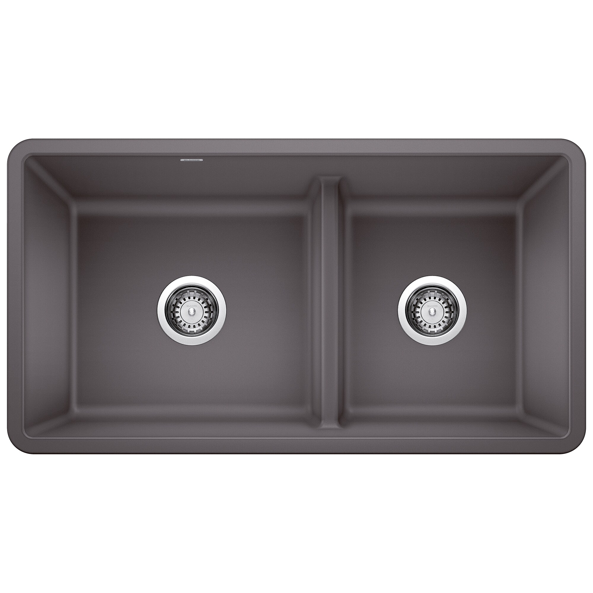 BLANCO 442521 Precis Silgranit Undermount 33-in x 18-in Granite Double offset bowl Kitchen Sink