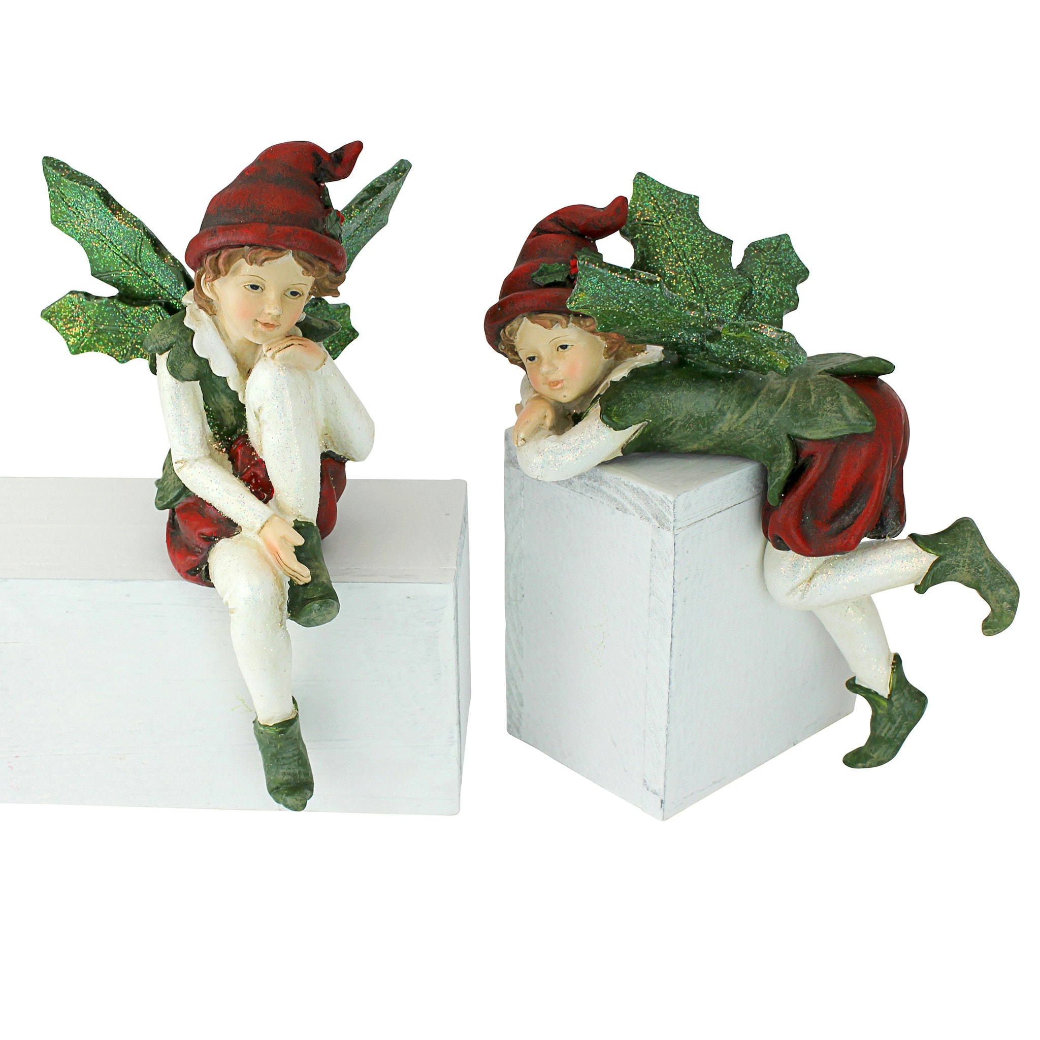 Design Toscano LY97102 8-in Decoration Elf (2-Pack) Christmas Decor