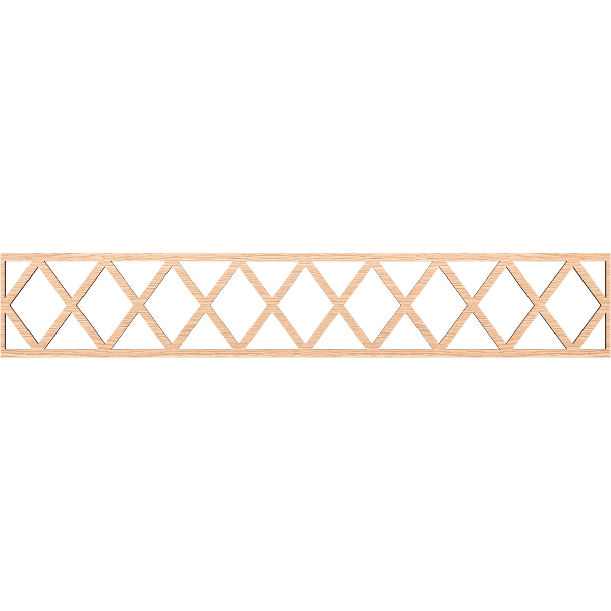 Ekena Millwork MLDA08X46WOLRO Wolford Fretwork Flat Trim 8-in x 3.89-ft Red Oak Brown Unfinished 2157118 Pierced Wall Panel Moulding