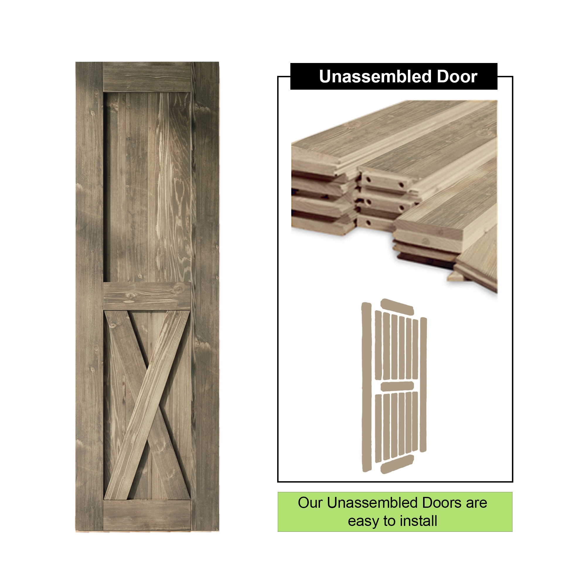 HOMACER 2884-X-GRAY Barn-Doors - View #5