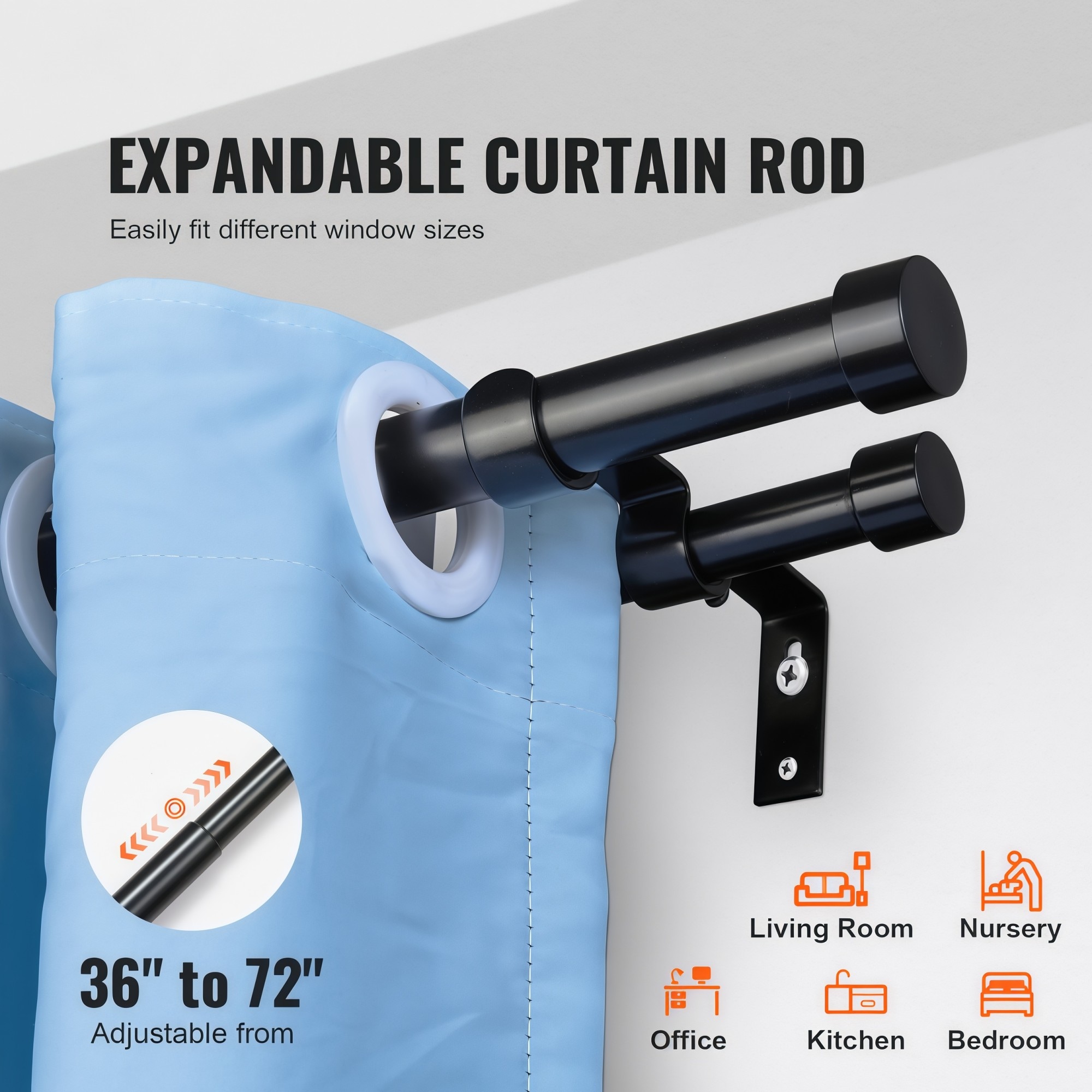 Numhew NHWILL2948 Curtain-Rods - View #2