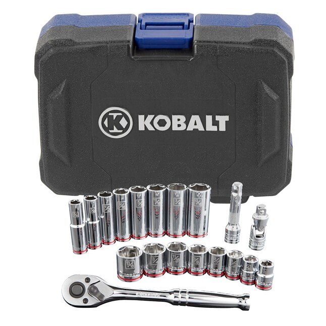 Kobalt 19-Piece Standard (SAE) Polished Chrome Mechanics Tool Set Kobalt 19-Piece Standard (SAE) Polished Chrome Mechanics Tool Set