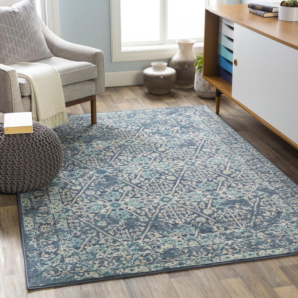 Surya City 5 x 8 Navy Indoor Trellis Vintage Area Rug at Lowes.com