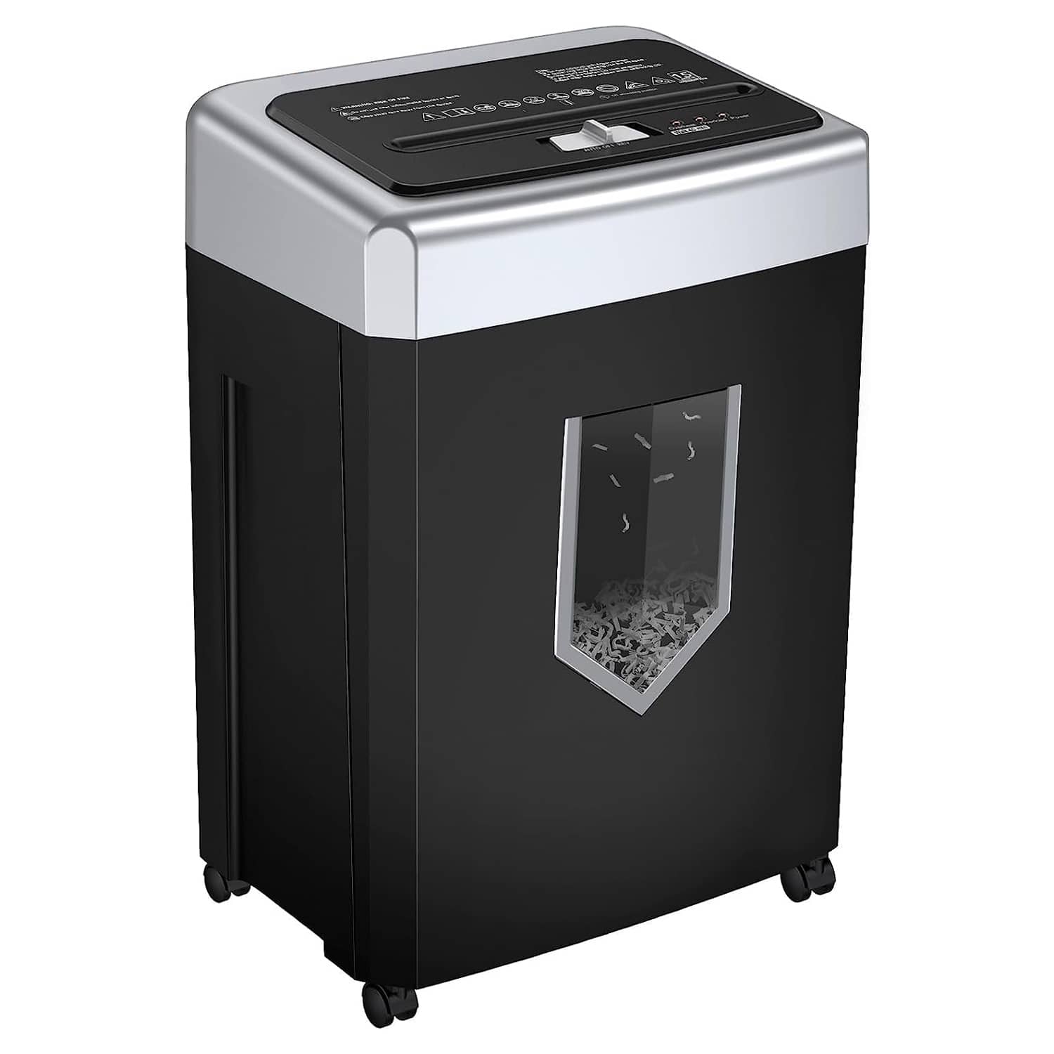 Aoibox  15 Sheet Crosscut Paper Shredder for Office Home Heavy Duty Shreds CDs Credit Cards Staples 5 Gallon Pullout Bin 13/64 x 63/64 Inch