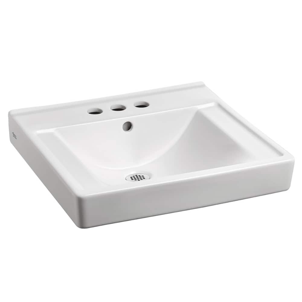 American Standard 9024004EC.020 Decorum Vitreous china Wall-mount Rectangular Traditional White Bathroom Sink ( 18.25-Inches x 20-Inches )