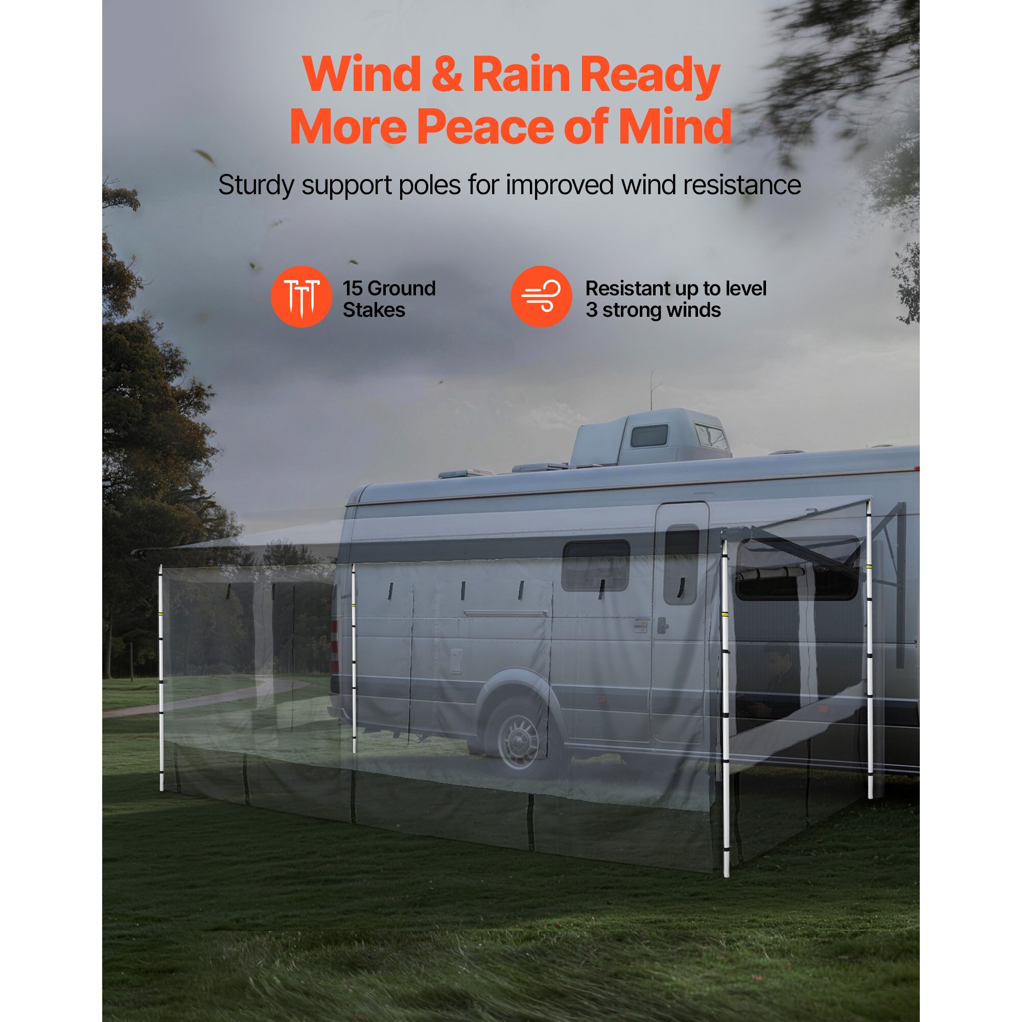 VEVOR RV Awning Sun Shade Room - Compatible with 18 -19 ft Awnings RV ...