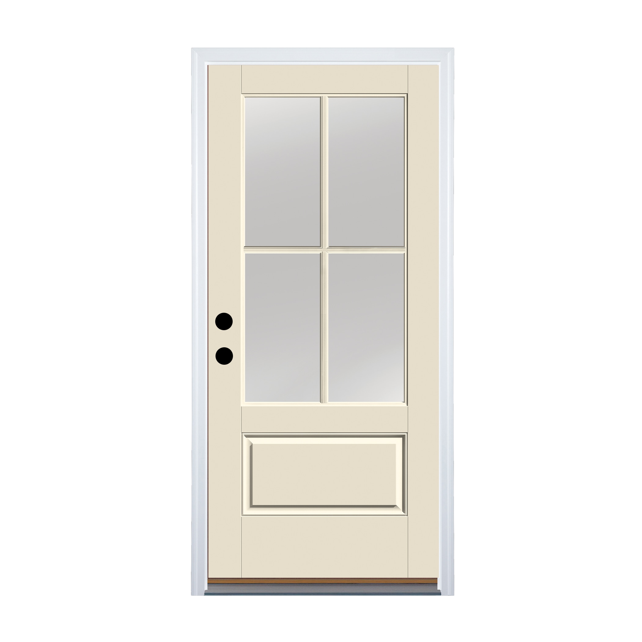 Therma-Tru Benchmark Doors 36-in x 80-in x 4-9/16-in Fiberglass 3/4 Lite Right-Hand Inswing Unfinished Prehung Front Door with Brickmould Insulating -  TTB648748