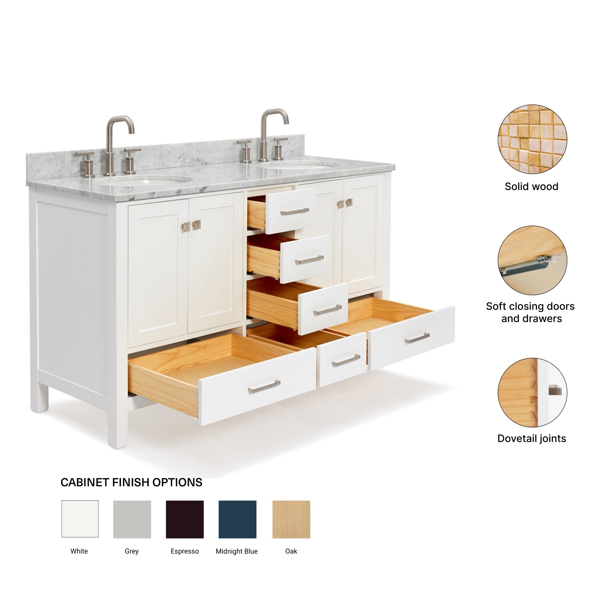 ARIEL A061DCW2OVOWHT Bath-Vanity-Combo - View #5