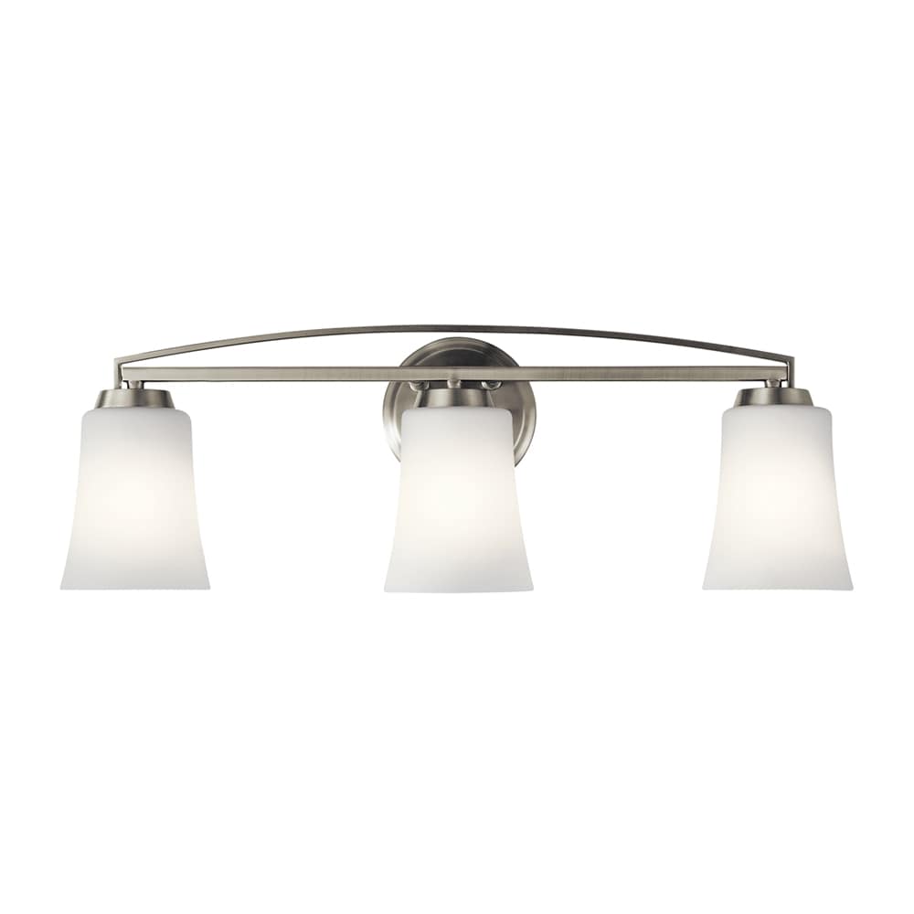 Kichler 45890NI Tao 24.25-in 3-Light Brushed Nickel Transitional Vanity Light