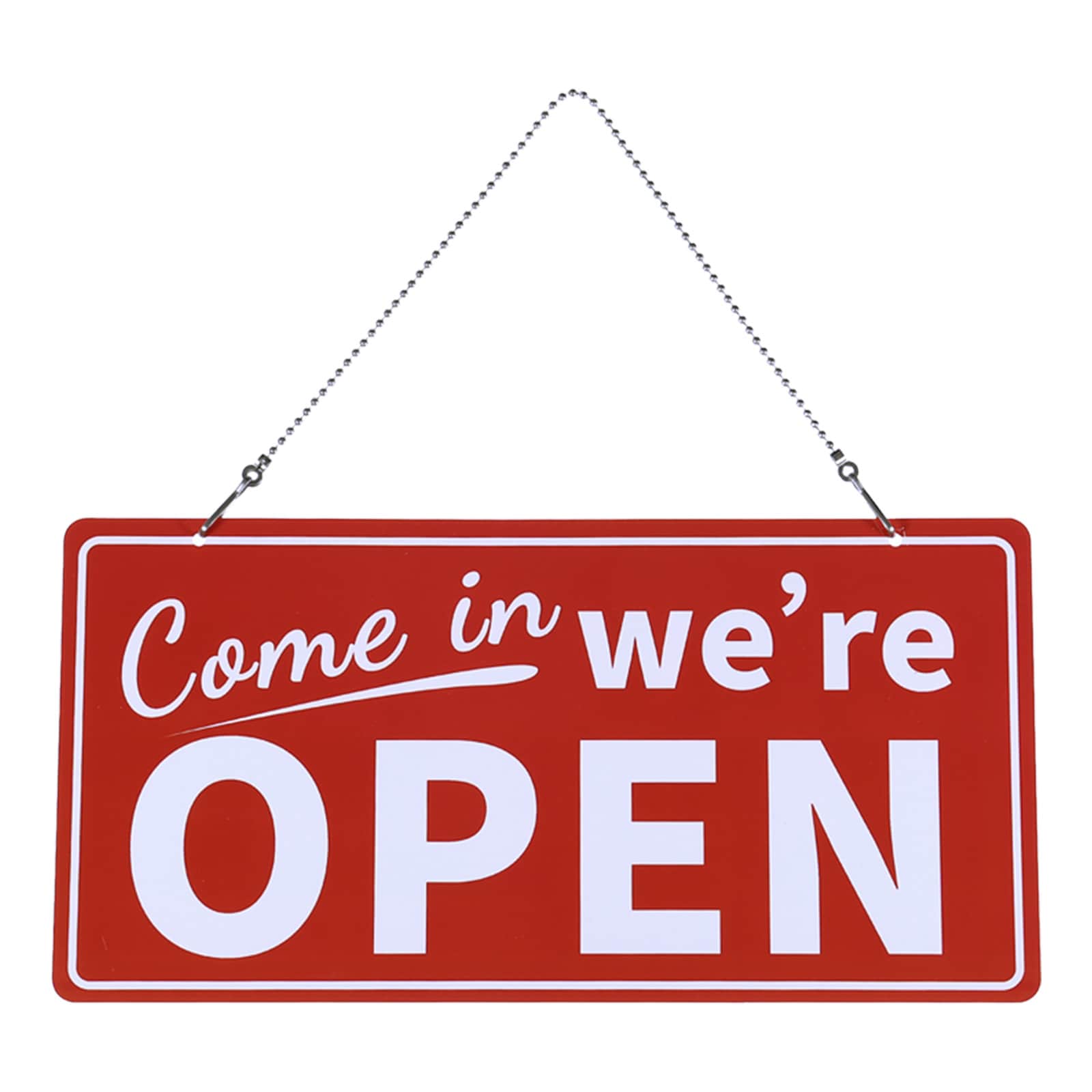 PATIKIL - Open and Closed Sign PVC Double Sides Hanger Will Return Time with Hanging Chain for Of...