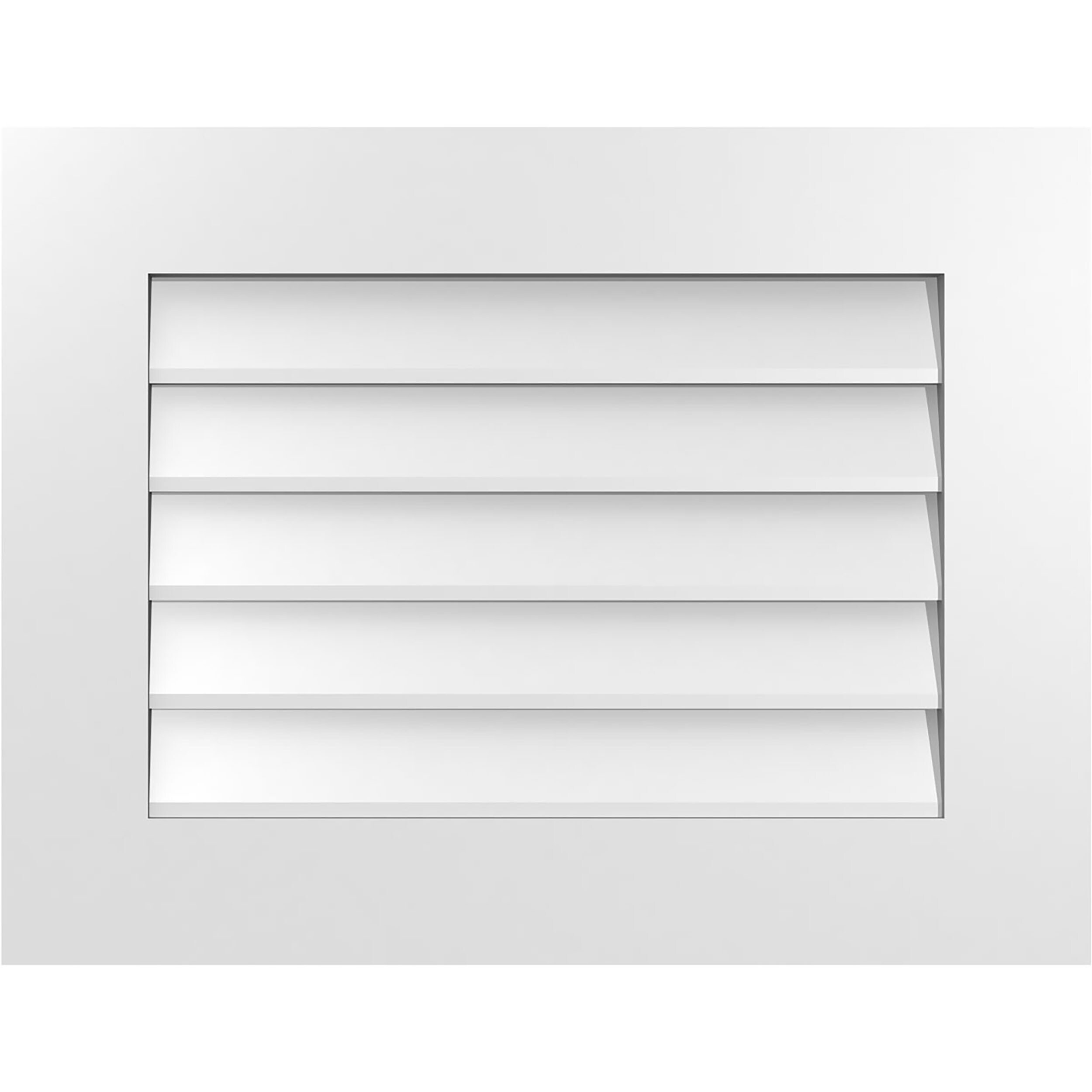 Ekena Millwork GVPVE26X2001SN 26-Inches x 20-Inches Off-white Rectangle PVC Gable Louver Vent