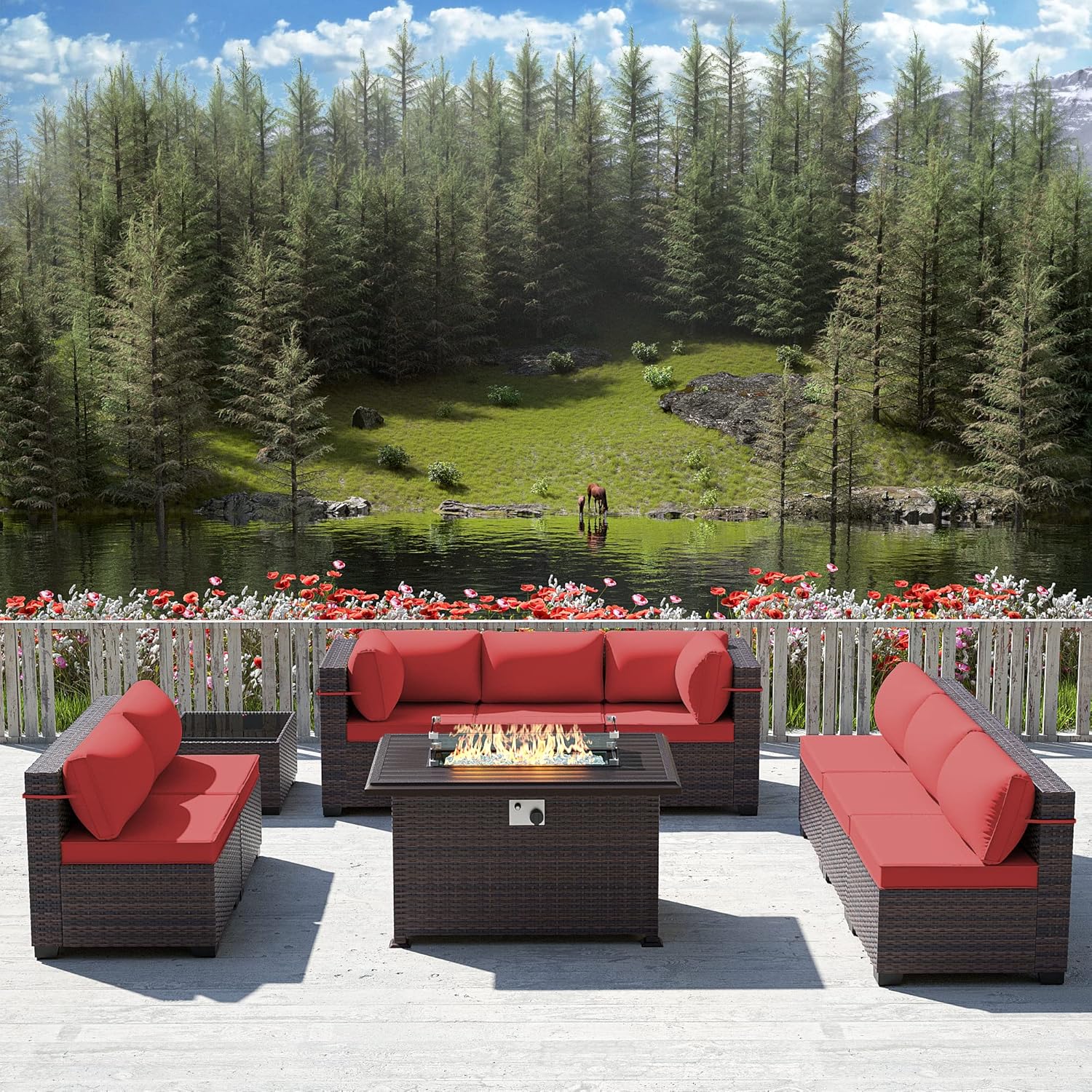 ALAULM LS-A2BC+1-RED Patio-Conversation-Sets - View #8