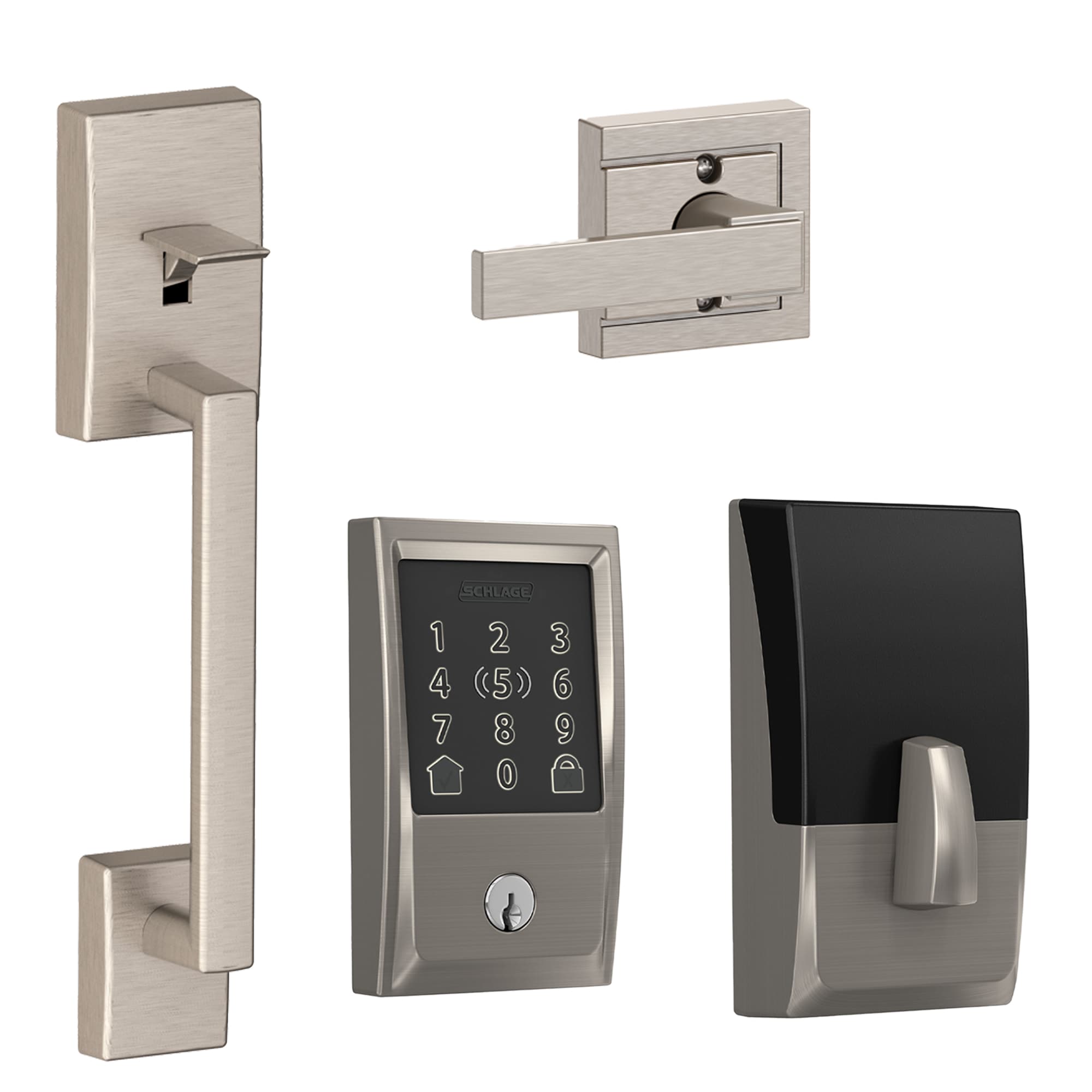 Shop Schlage Encode Plus Century Satin Nickel Smart Home Lock & Handleset  Bundle at