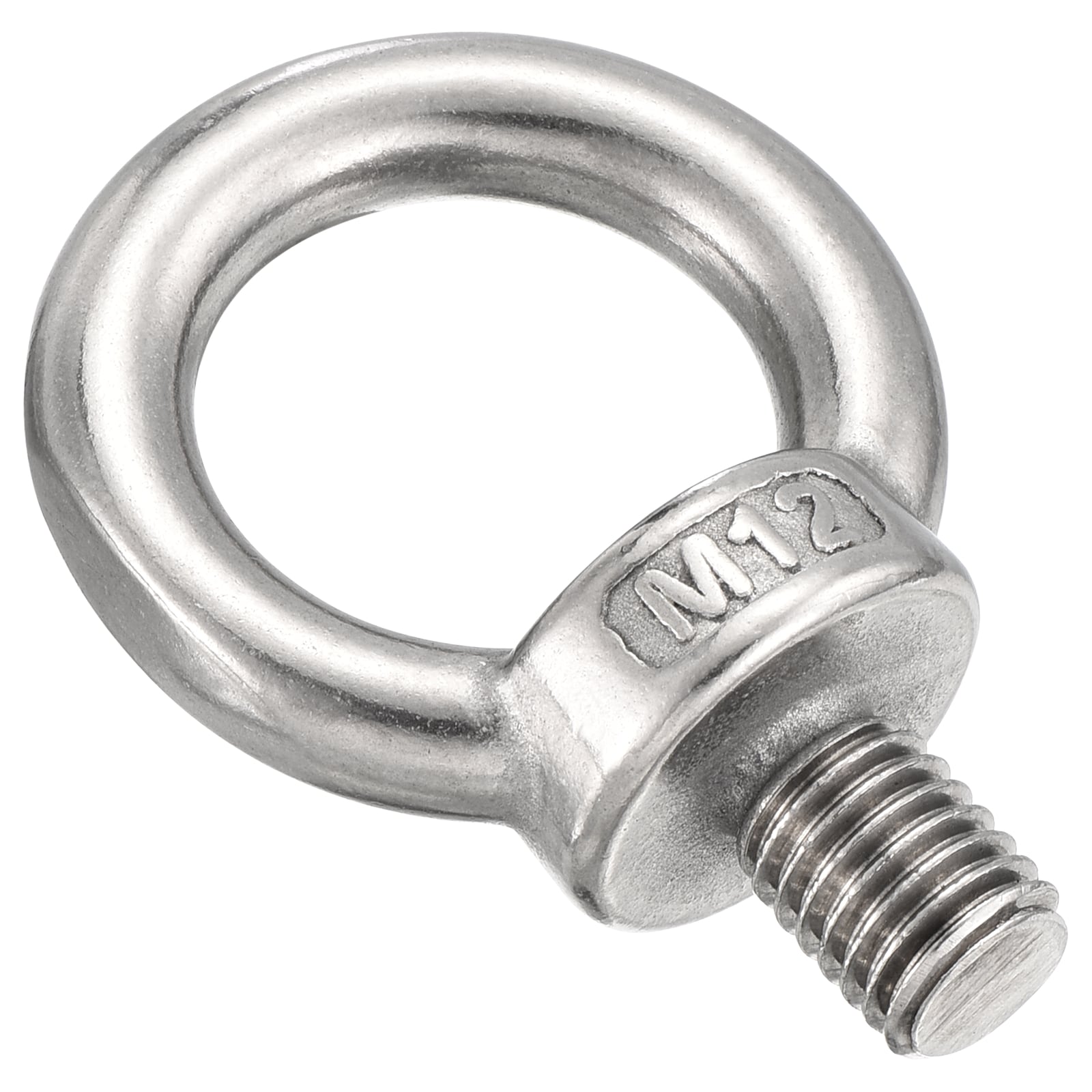 Unique Bargains Shoulder Eye Bolt (M12x16mm) 2pcs 304 Stainless Steel Machinery Lifting Ring Threaded Eye Bolt - for Load Hoisting Silver #S26072900UX4578