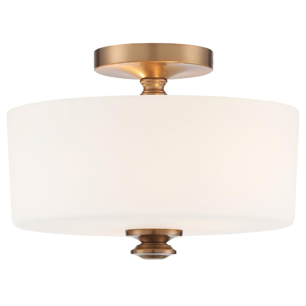 Crystorama TRA-A3302-VG Travis 2 -Light 12.5-in Matte Gold Semi Flush Mount Light