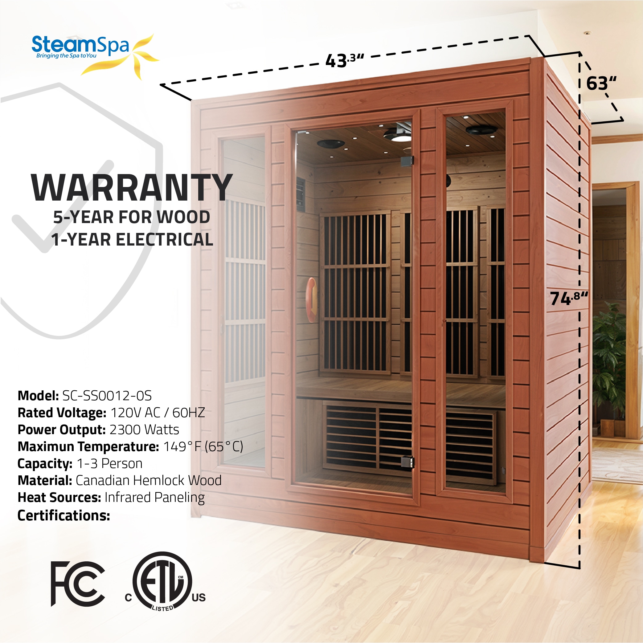 SteamSpa SC-SS0012-0S Indoor-Saunas - View #9