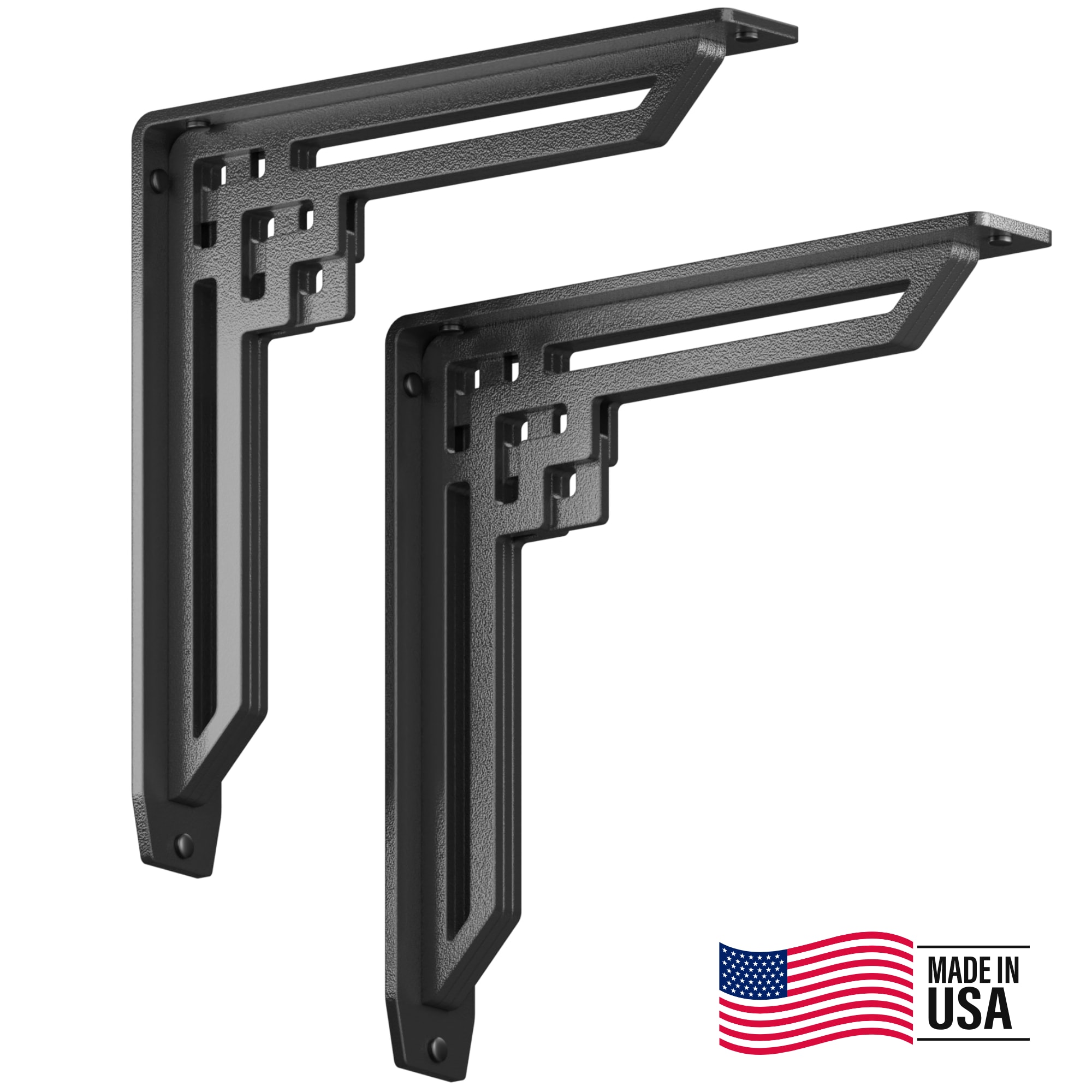 STARBY SB-ROCKVILLE-12 12-in L x 2-in W x 12-in D Heavy Duty Black Shelf Bracket (2-Pack)