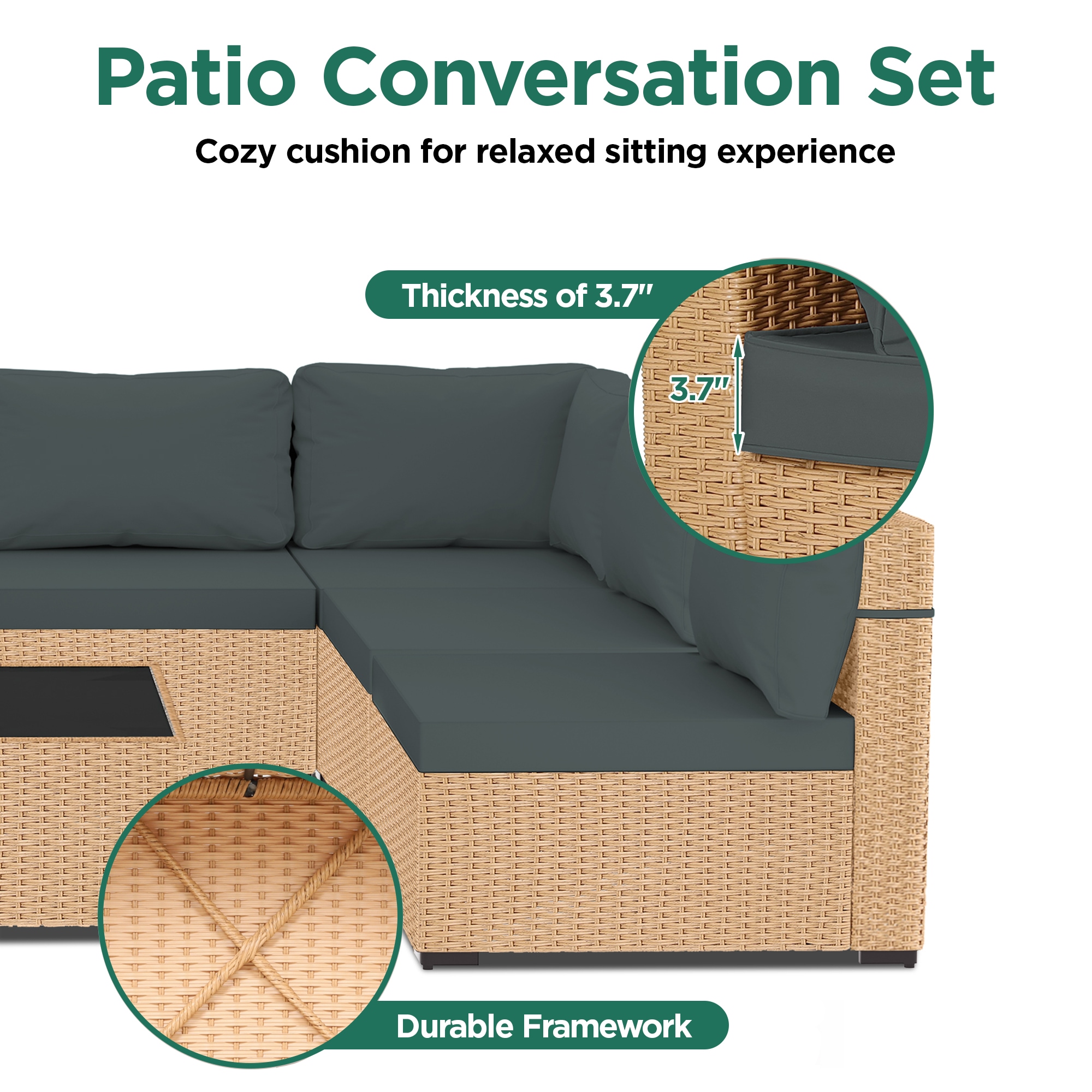 UPHA TBBE-AB-DGRAY Patio-Conversation-Sets - View #5