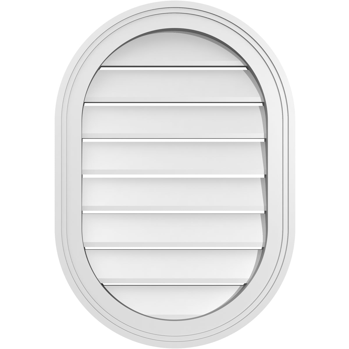 Ekena Millwork GVPVR18X2602SF 18-Inches x 26-Inches Off-white Oval PVC Gable Louver Vent