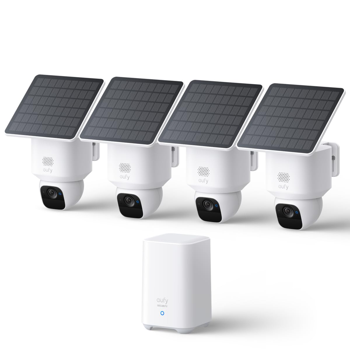 eufy  Security SoloCam E30 4 Cam Pack Kit Solar Security Cameras Wireless Outdoor 360 Pan AI Tracking 2K Clarity No Monthly Fee