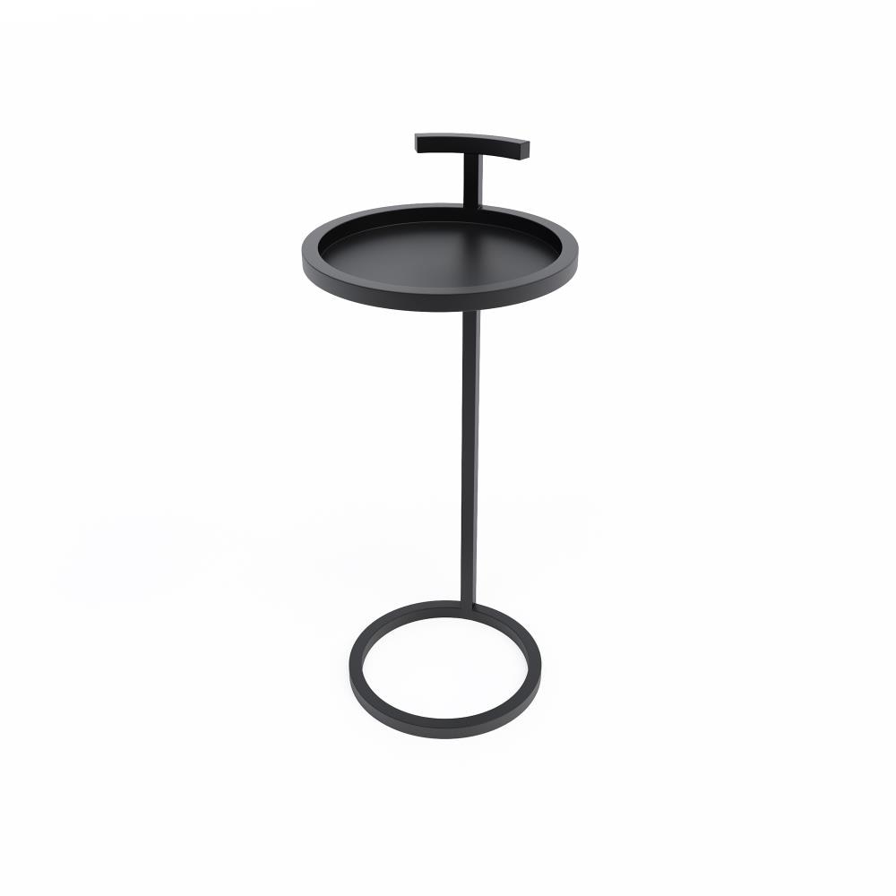Jamesdar JKTAB932-BG Katrine Camden 12-Inches W x 24-Inches H Black Metal Round Modern End Table