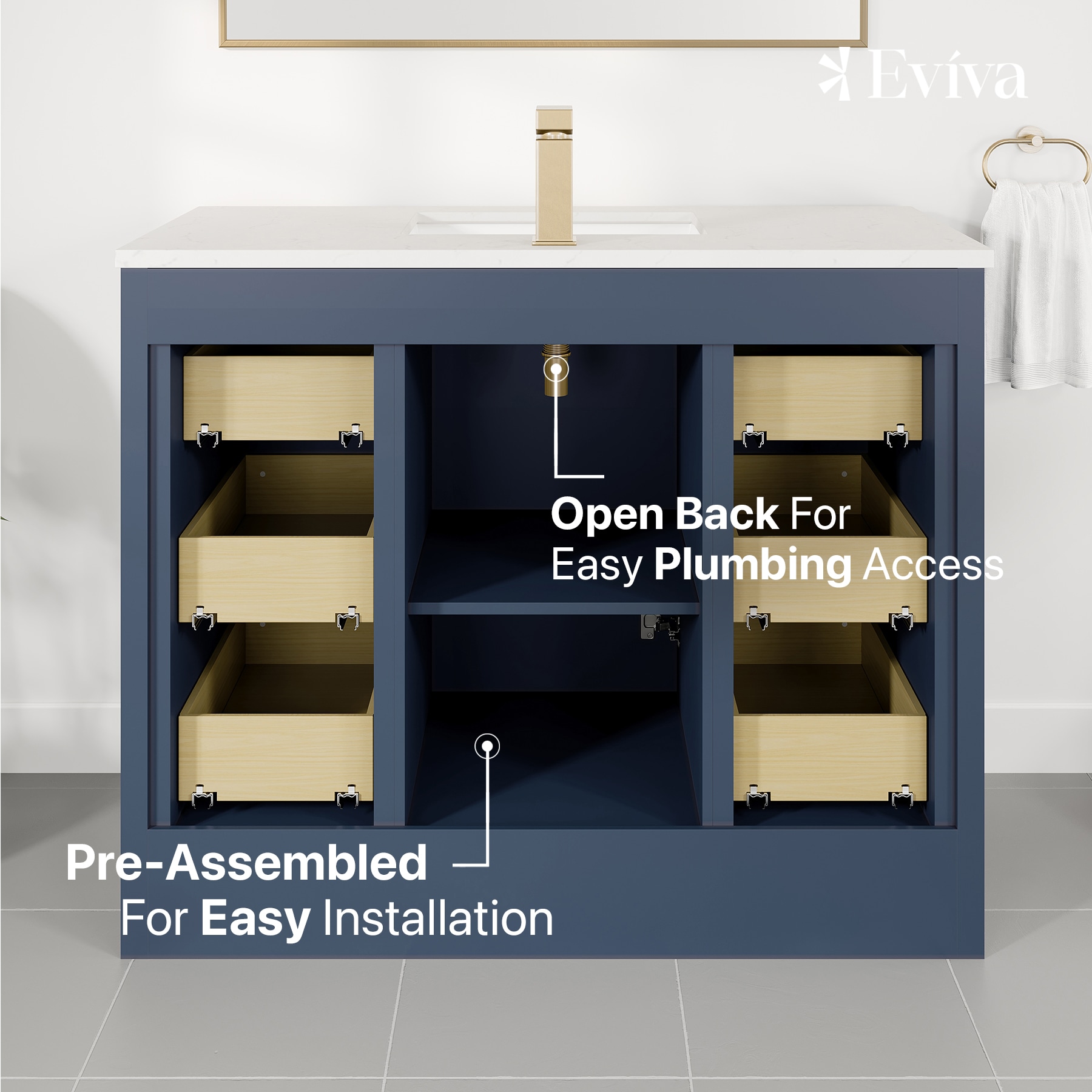 Eviva EVVN812-42X18DB Bath-Vanity-Combo - View #9